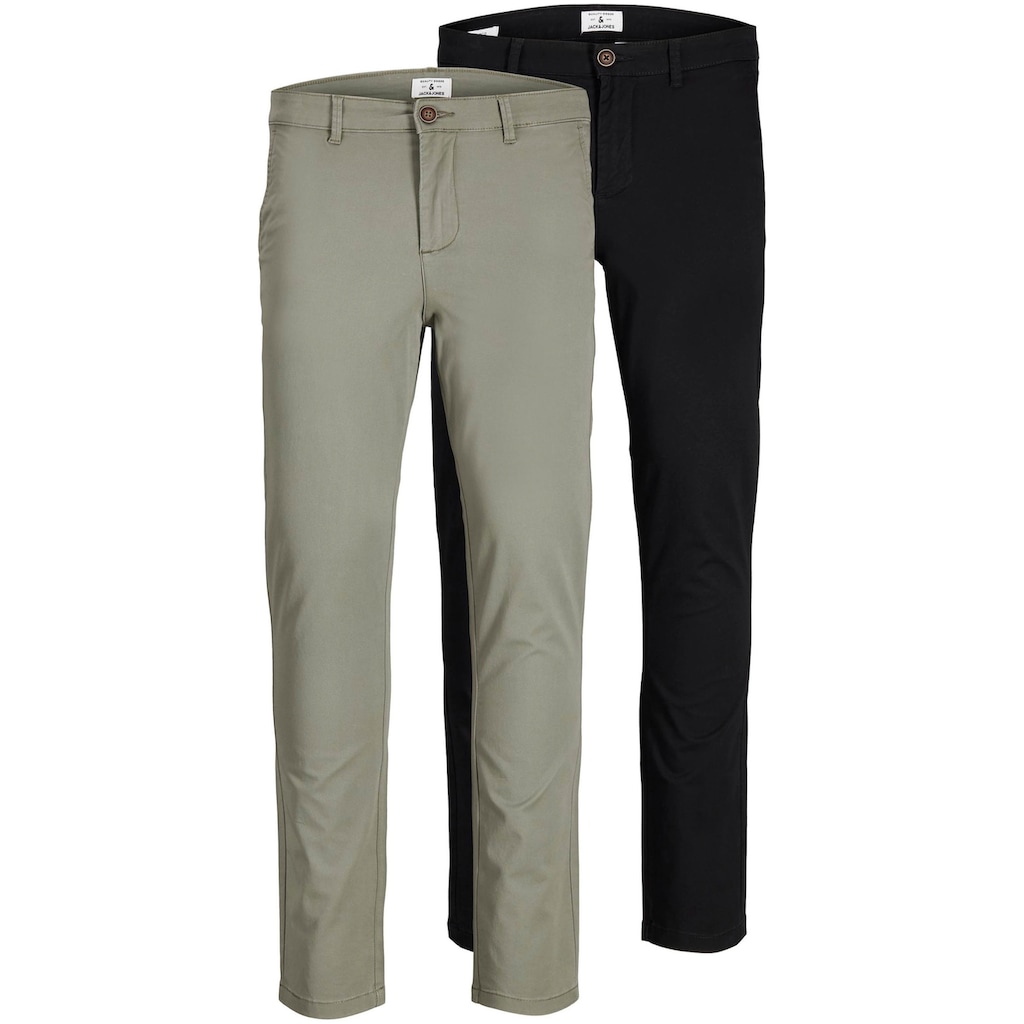 Jack & Jones Chinohose »SLIM FIT MARCO 2PCS«, (Packung, 2 tlg., 2er-Pack)