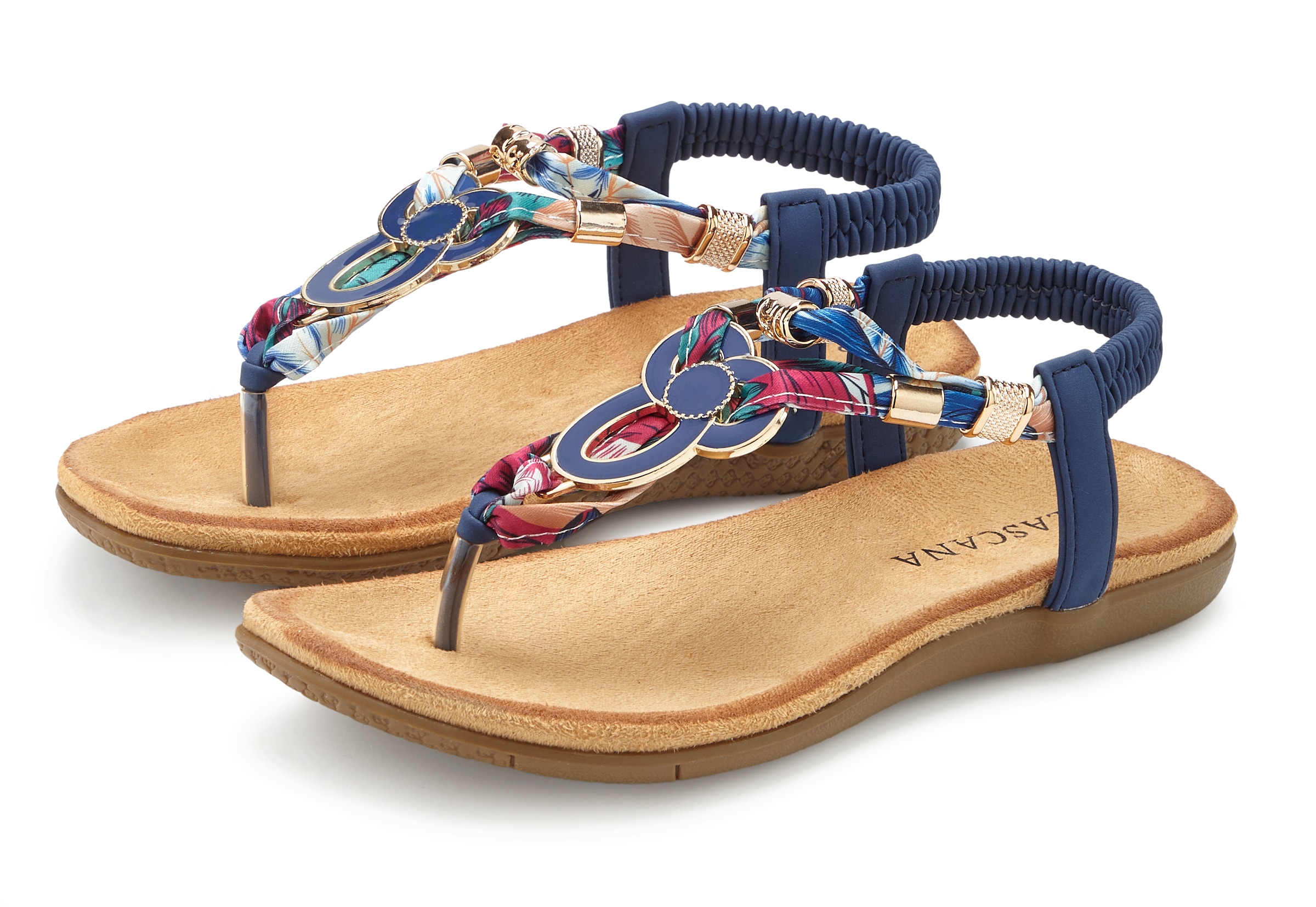 LASCANA Zehentrenner "Sommerschuh, offener Schuh, Sandalette," Sandale, Pantolette mit Stretcheinsatz