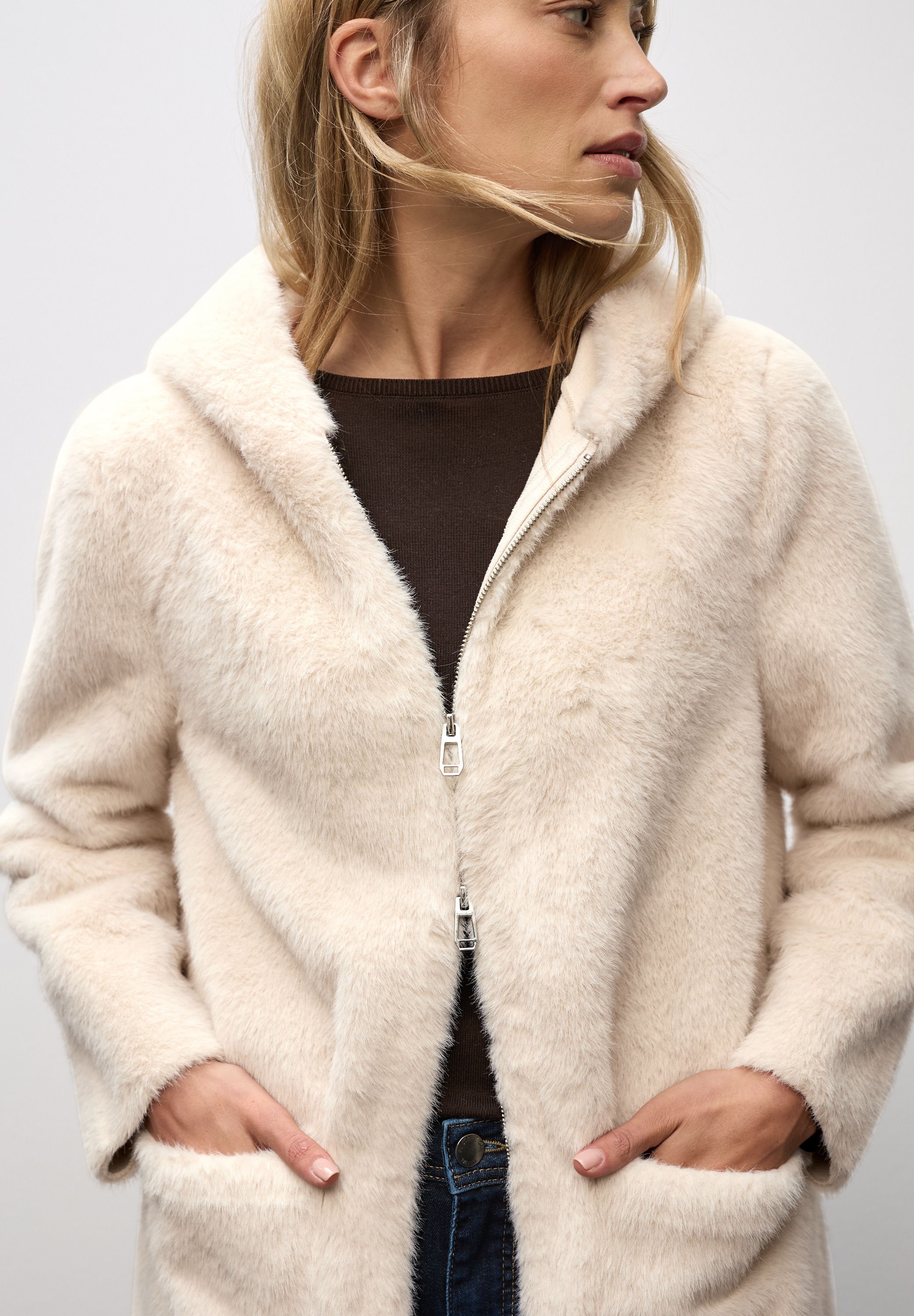 STREET ONE Fellimitatmantel