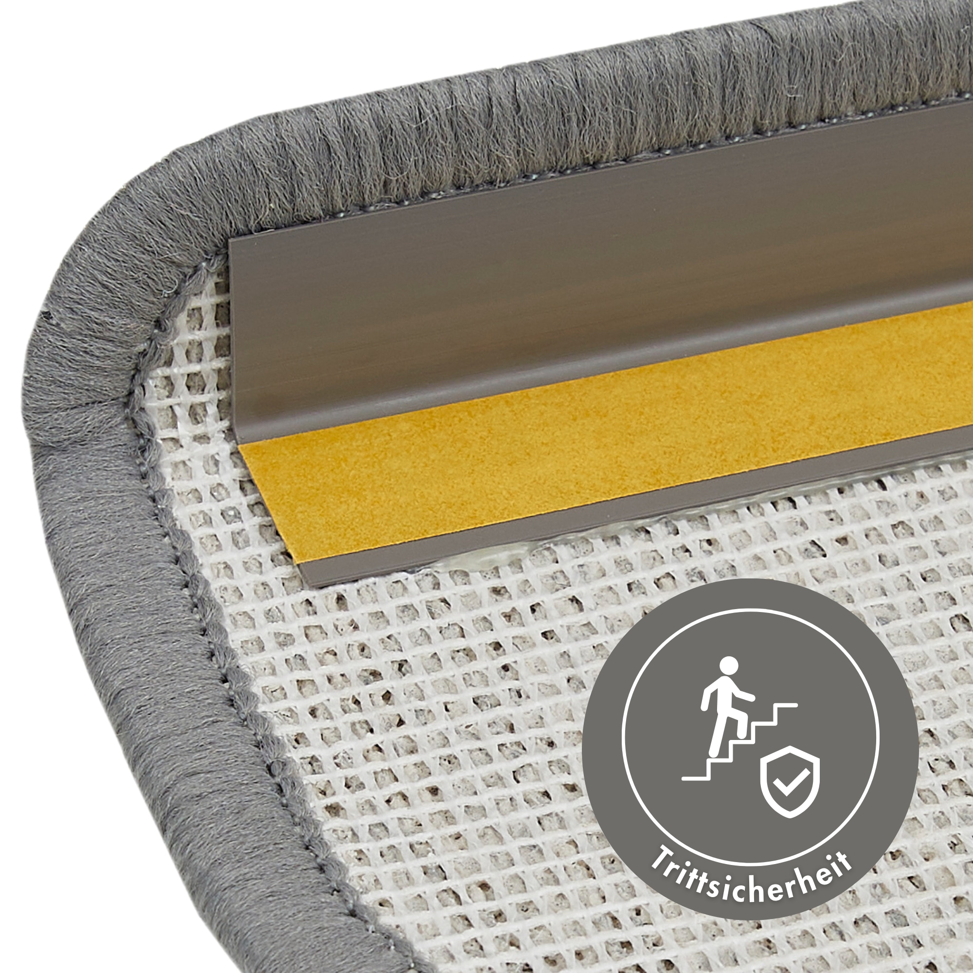 Andiamo Stufenmatte »Rambo, Made in Poland« halbrund 4 mm Höhe melierte Schlinge, selbstklebend, 15 Stück in einem Set