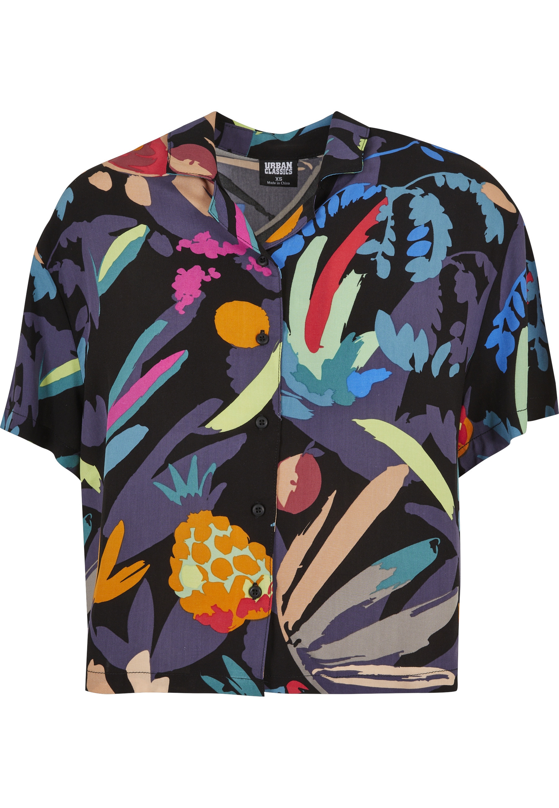 URBAN CLASSICS Kurzarmshirt "Urban Classics Damen Ladies Resort Shirt" 1 Stk.