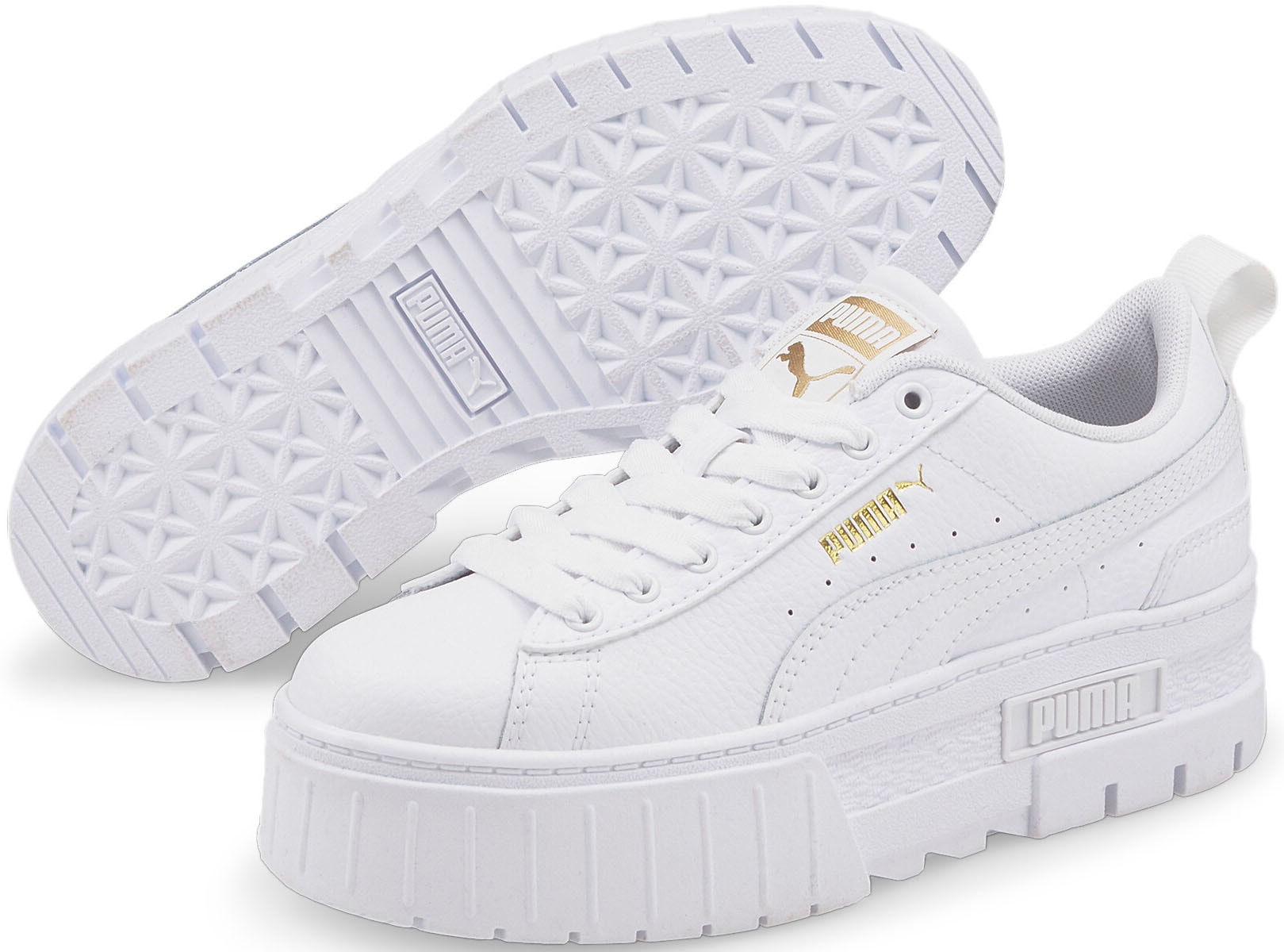 PUMA Sneaker "MAYZE LTH JR" mit strukturierter Plateau-Gummisohle, herausnehmbare Innensohle