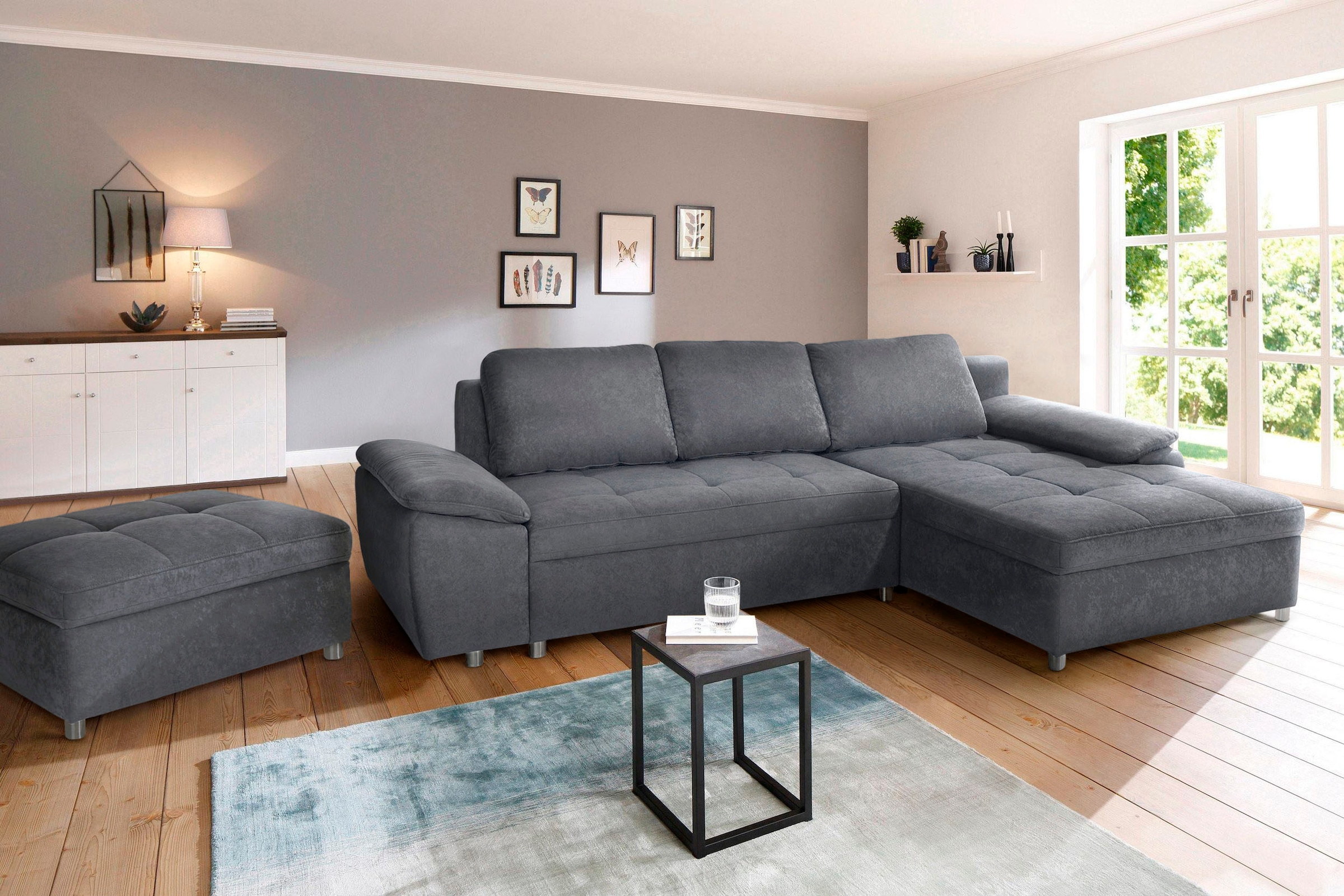 sit&more Ecksofa "Labene L-Form", wahlweise mit Bettfunktion und Bettkasten, auch als XXL-Variante