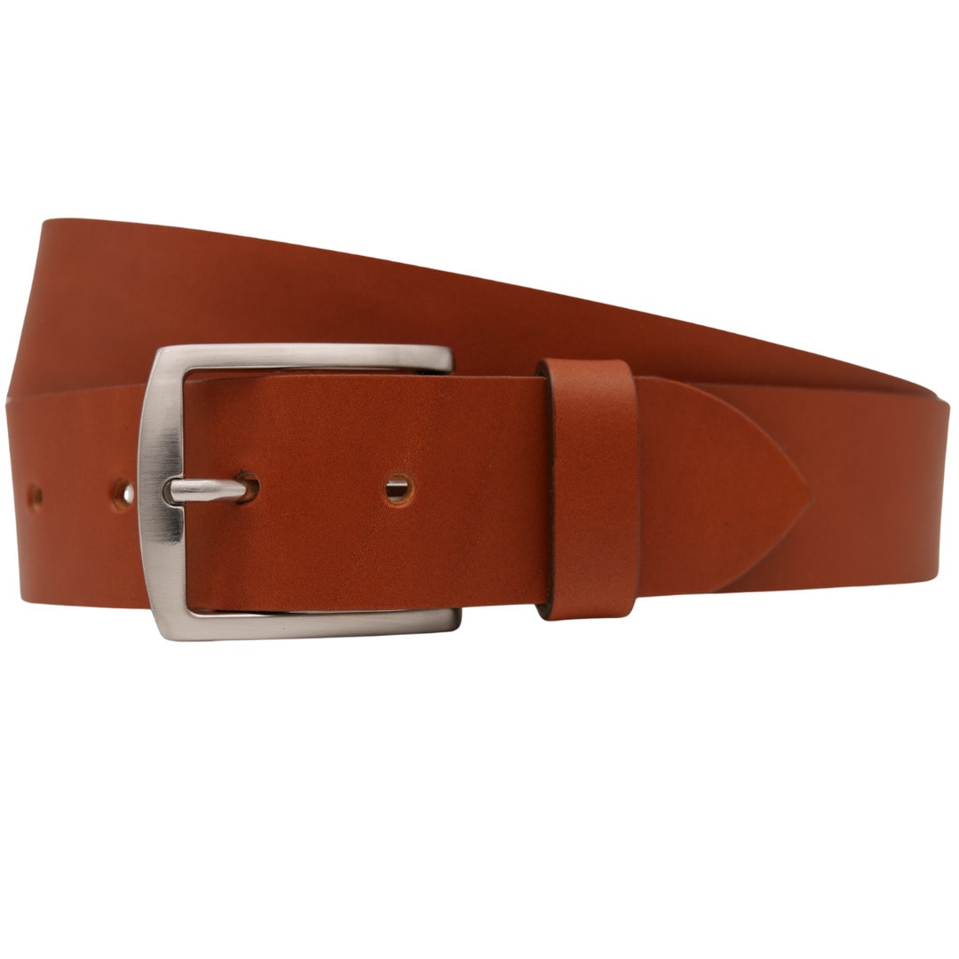 Ledergürtel ANNAMATONI "AnnaMatoni Ledergürtel Nord Ledergürtel Nord", Herren, Gr. TW100 - 115cm Gesamtlänge, braun (cognac 640), 100% Leder, Gürtel Ledergürtel