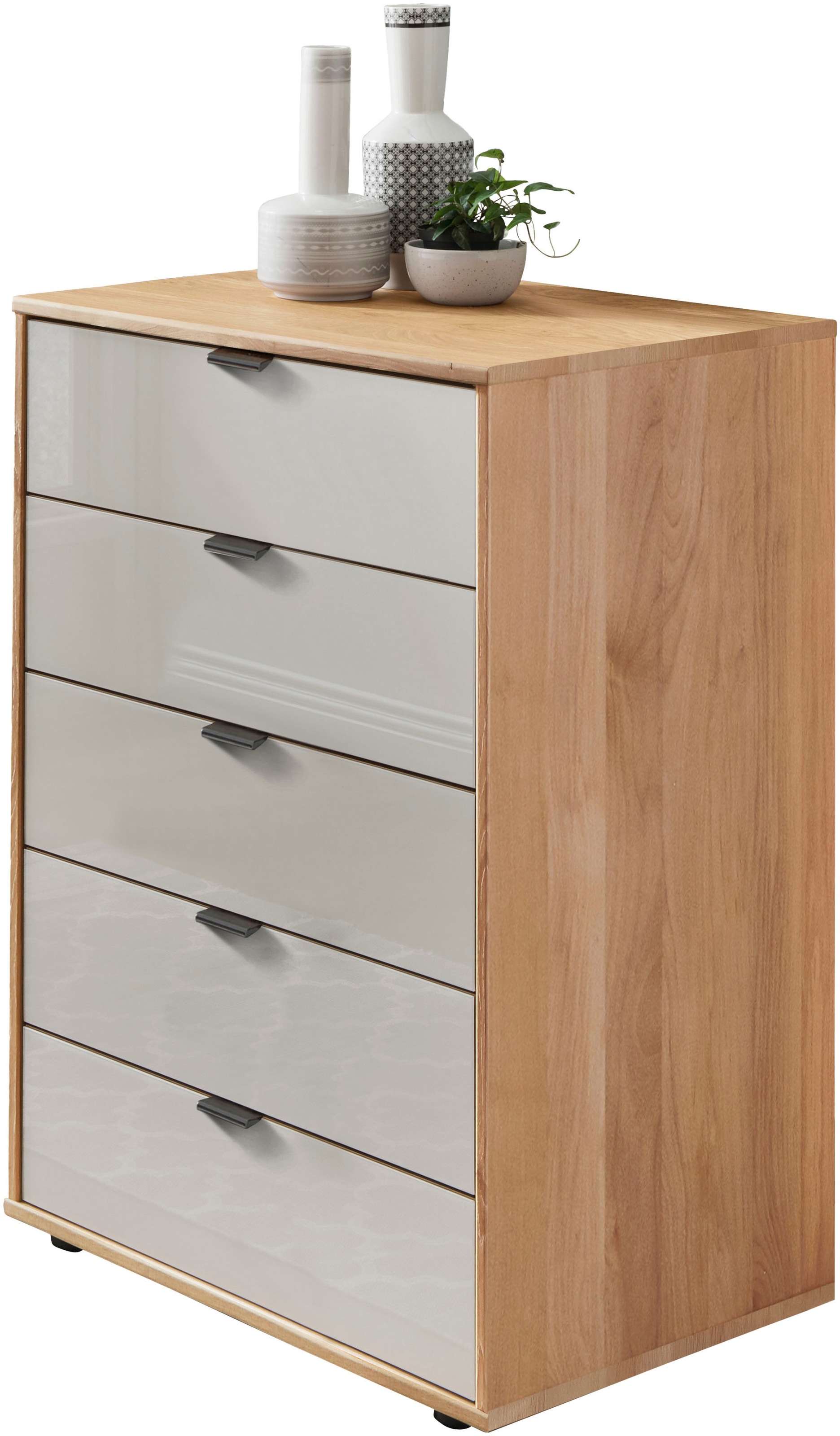 WIEMANN "Cardiff Sideboard, Wäscheschrank, teilmassiv Erle, mit Schubladen" Glas- oder Massivholzfront, verschiedene Breiten, MADE IN GERMANY, Schubkästen inklusive Selbsteinzug und Dämpfung