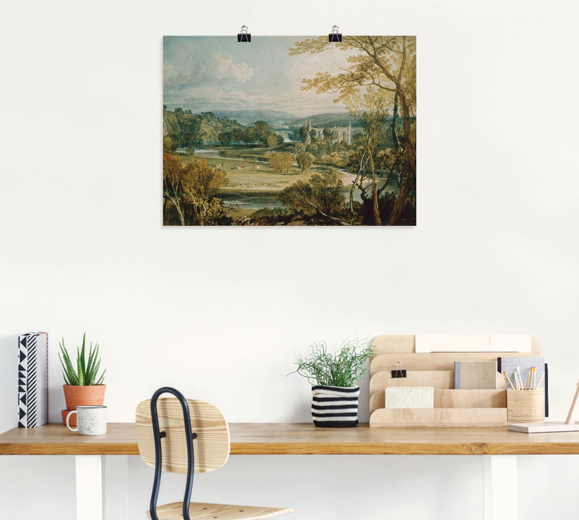 Artland Wandbild "Blick zur Bolton Abbey, Yorkshire. 1809", Wiesen & Bäume, günstig online kaufen