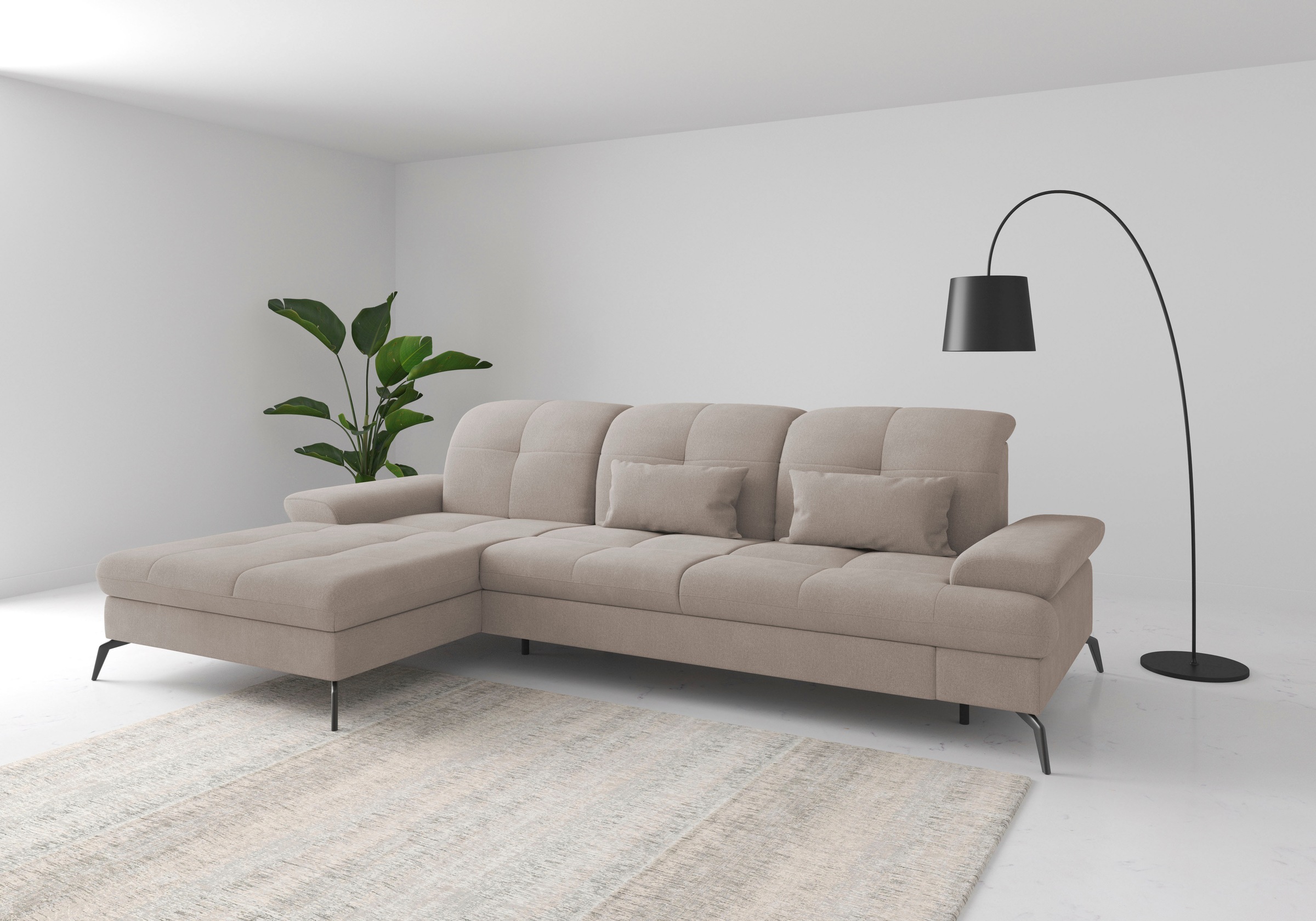 sit&more Ecksofa "Amica, L-Form, inkl. Sitztiefenverstellung & Armteilverstellung" wahlweise mit Schlaffunktion, Bettkasten und Kopfteilverstellung
