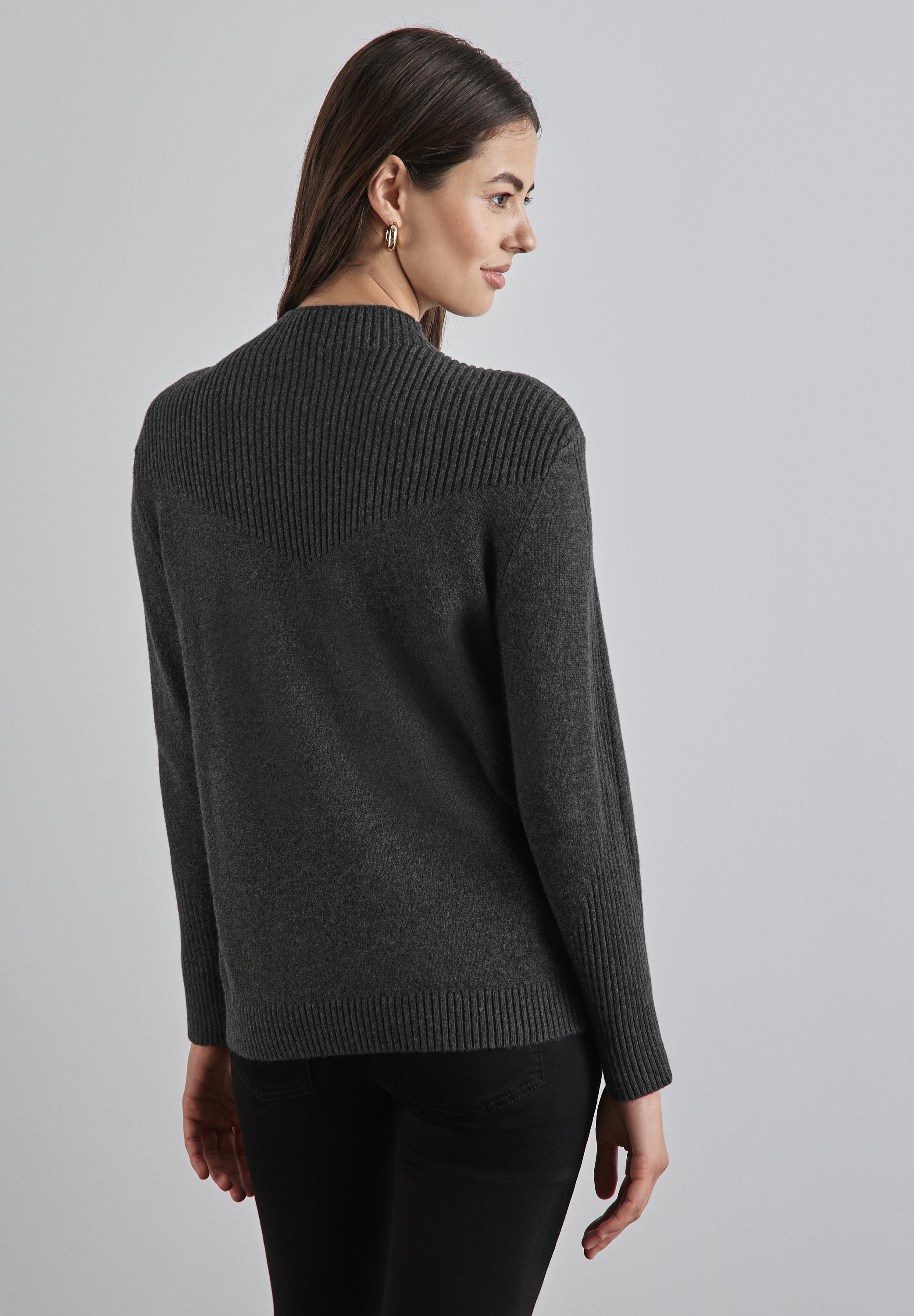 STREET ONE Strickpullover, mit Stehkragen