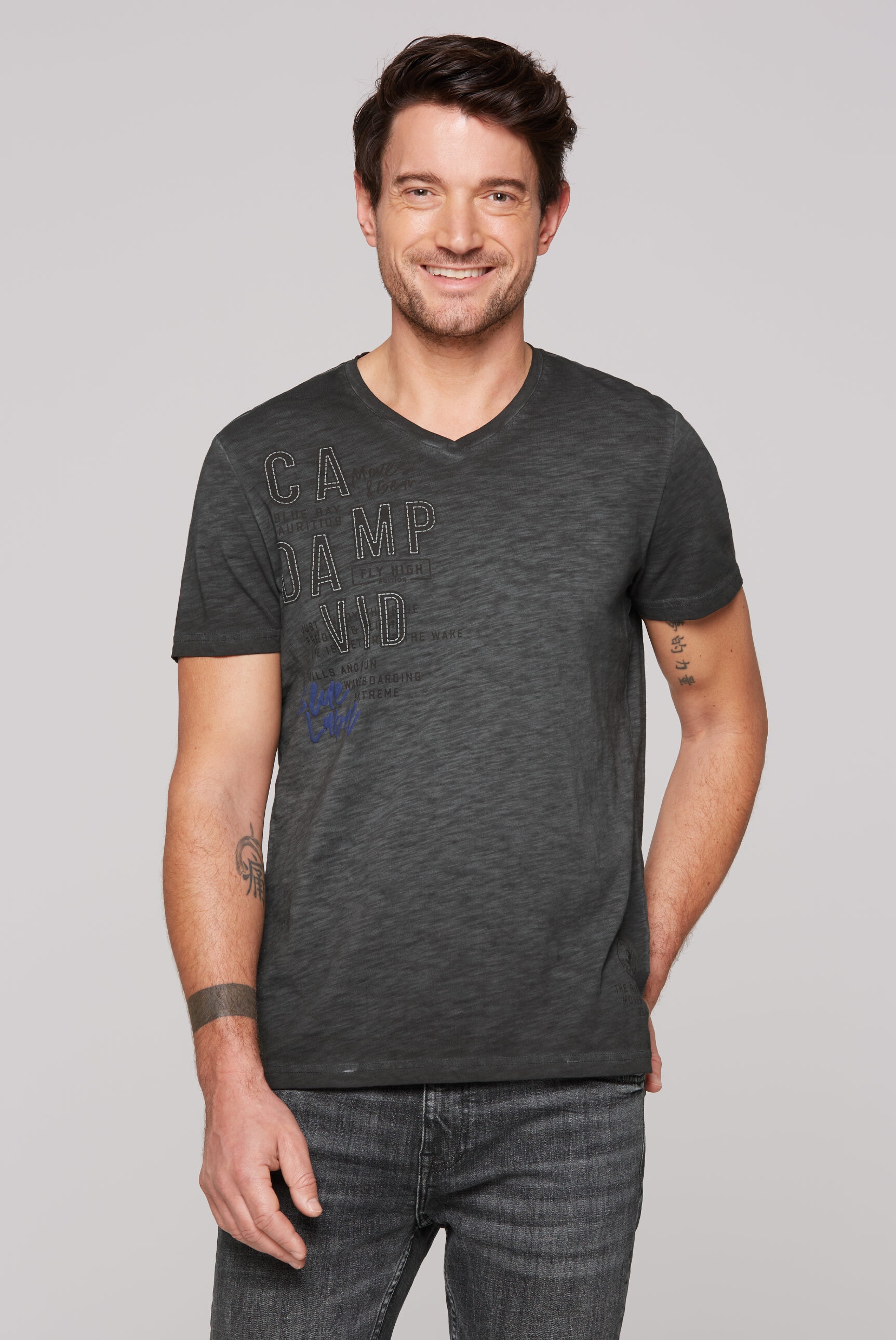 CAMP DAVID V-Shirt, aus Baumwolle günstig online kaufen