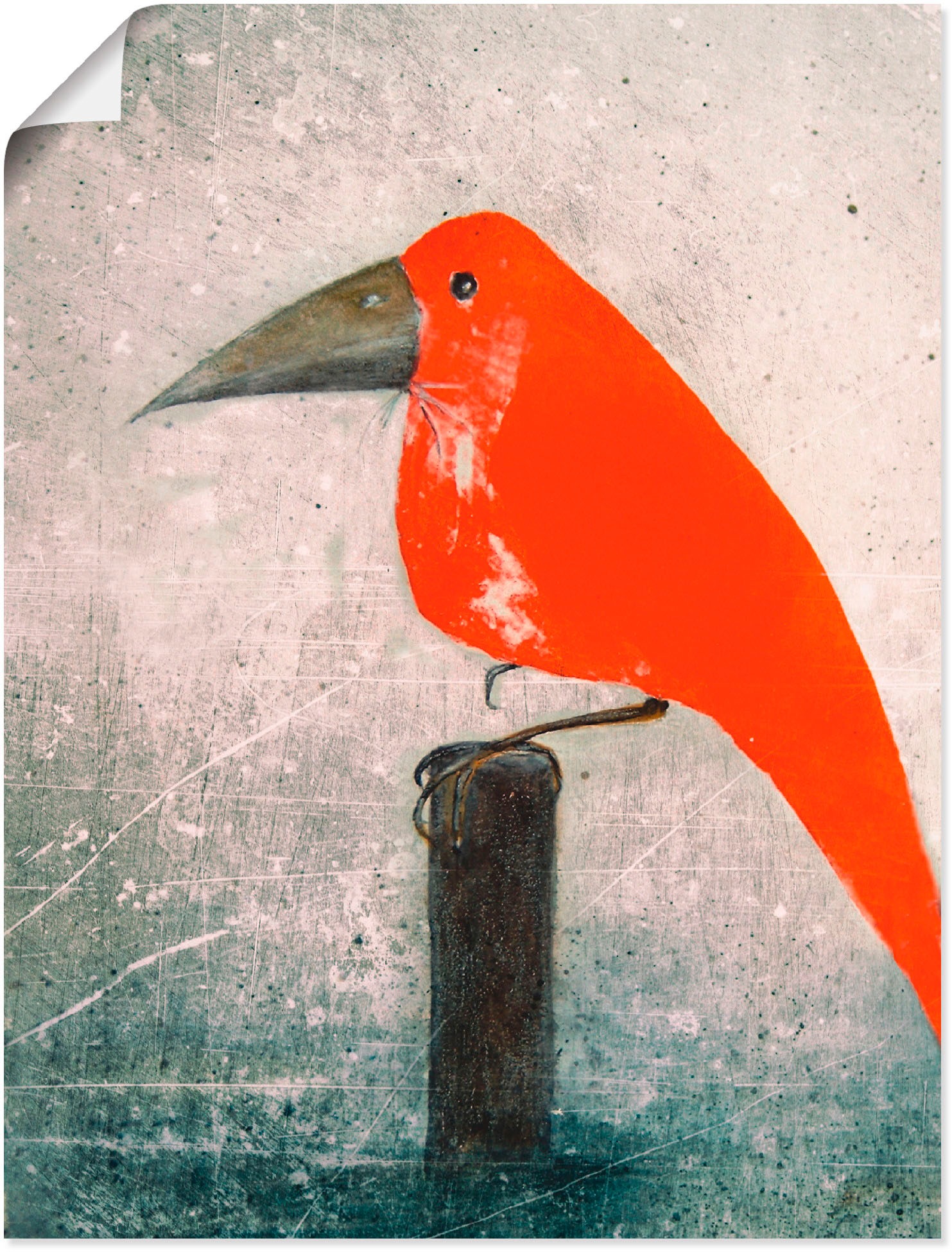 Artland Wandbild "Der Rote Vogel", Vögel, (1 St.), als Leinwandbild, Poster in verschied. Größen