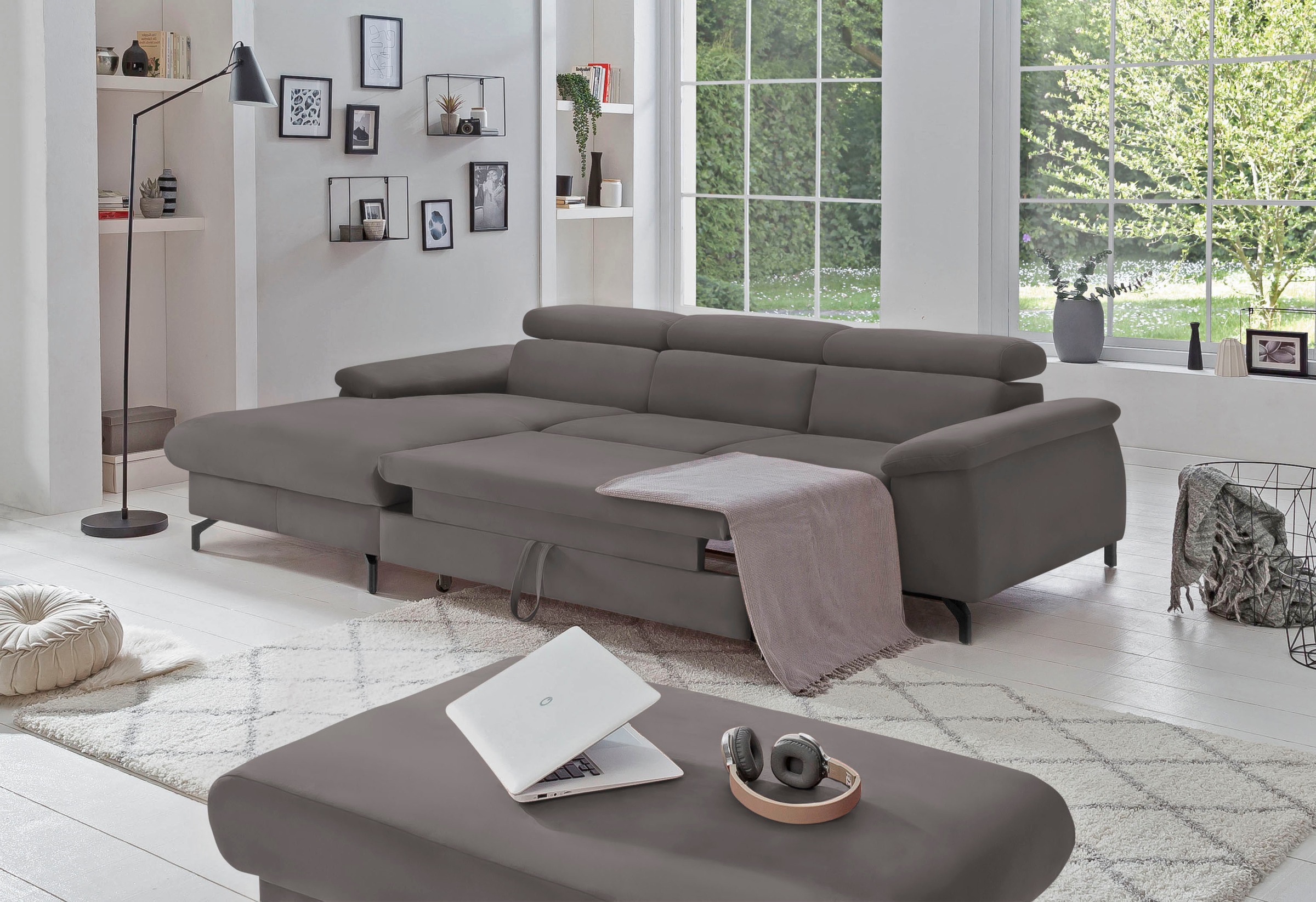 COTTA Ecksofa »Kitty L-Form«, mit Kopfteilverstellung, wahlweise mit Bettfunktion & Bettkasten