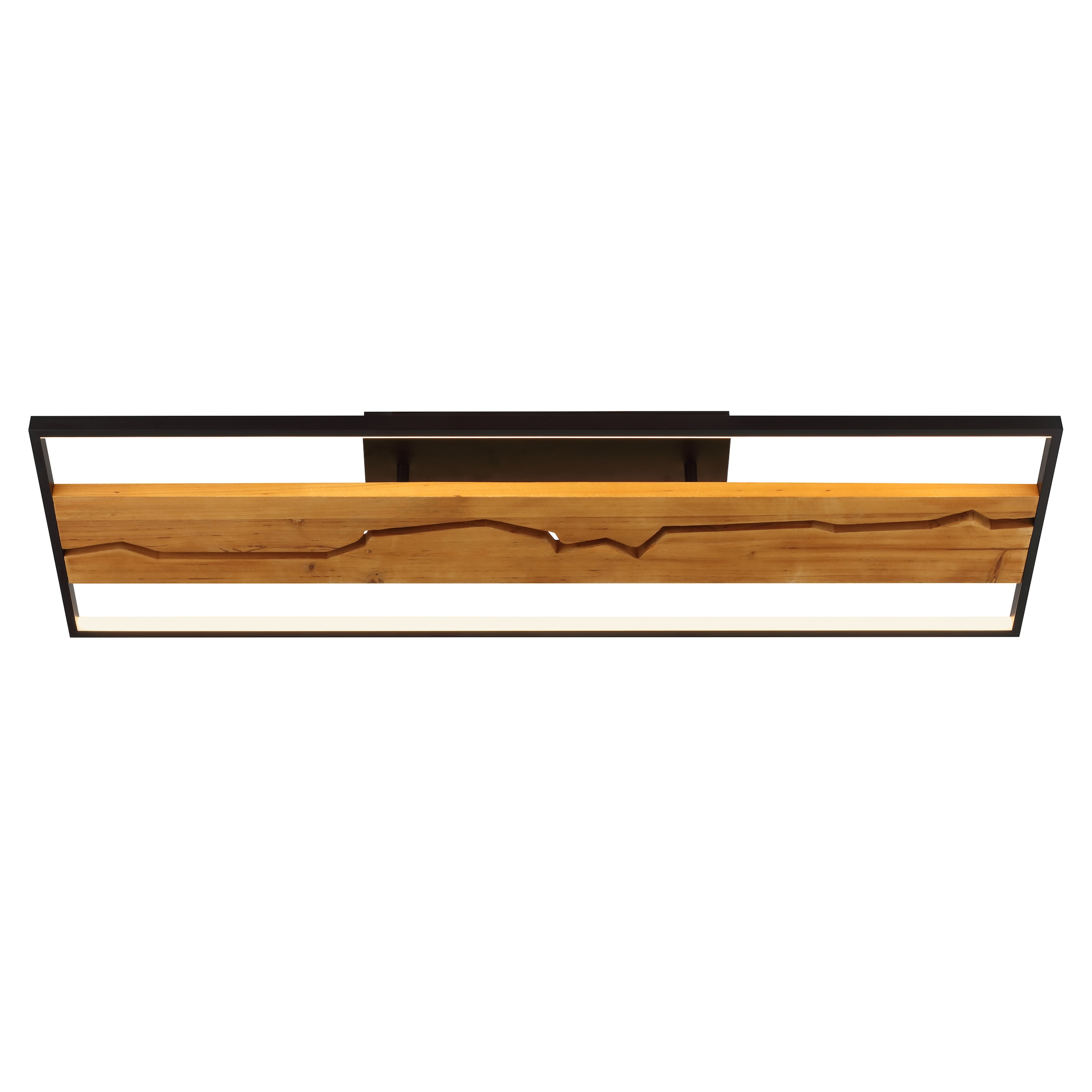 Brilliant LED Deckenleuchte »Thunder« LED-Modul 1 Stk. Warmweiß 100 x 30 x 13,5 cm, 6000 lm, 3000 K, Metall u. Holz, schwarz/braun