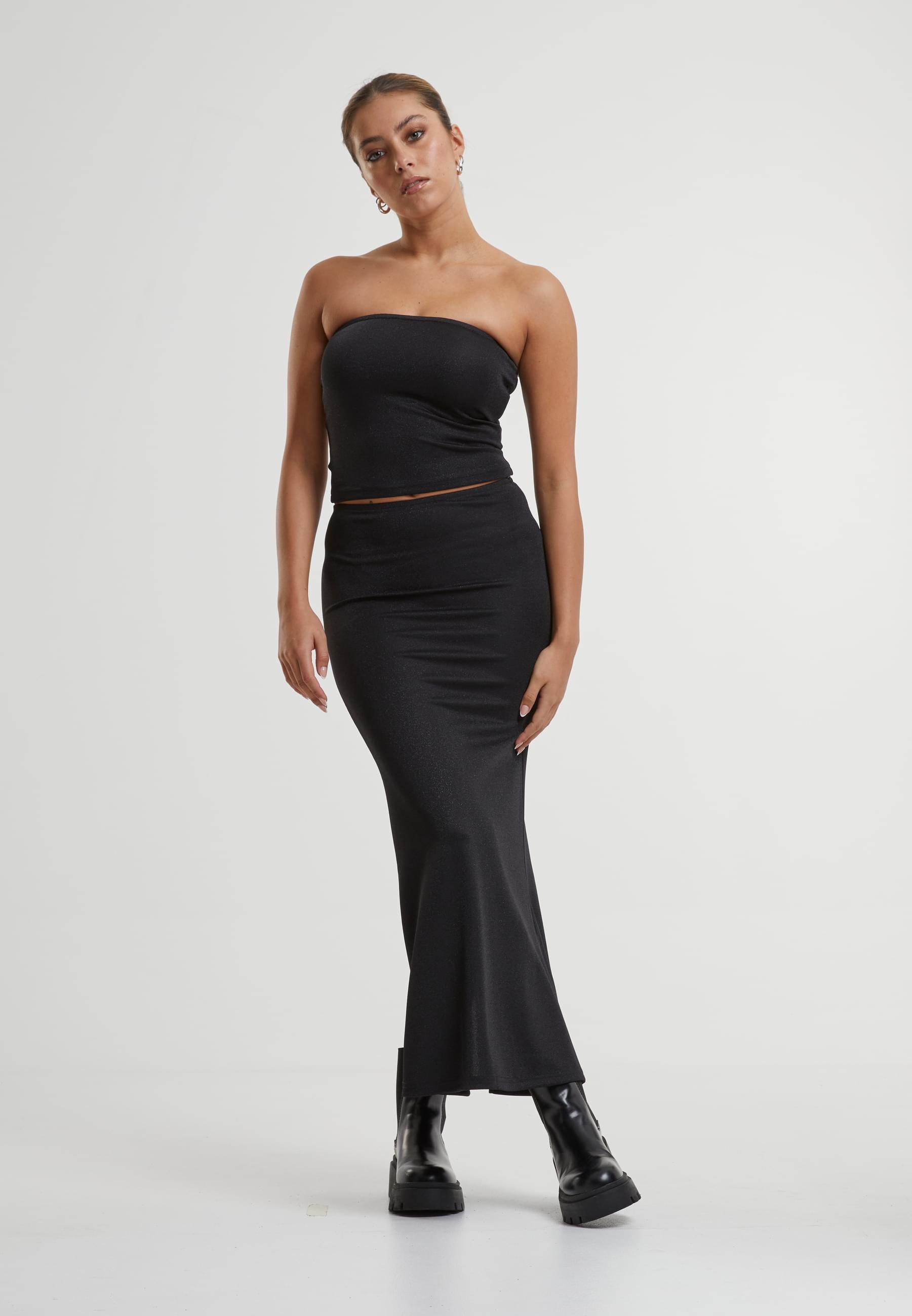 URBAN CLASSICS Sommerrock »Urban Classics Ladies Glitter Maxi Skirt«, (1 tlg.)