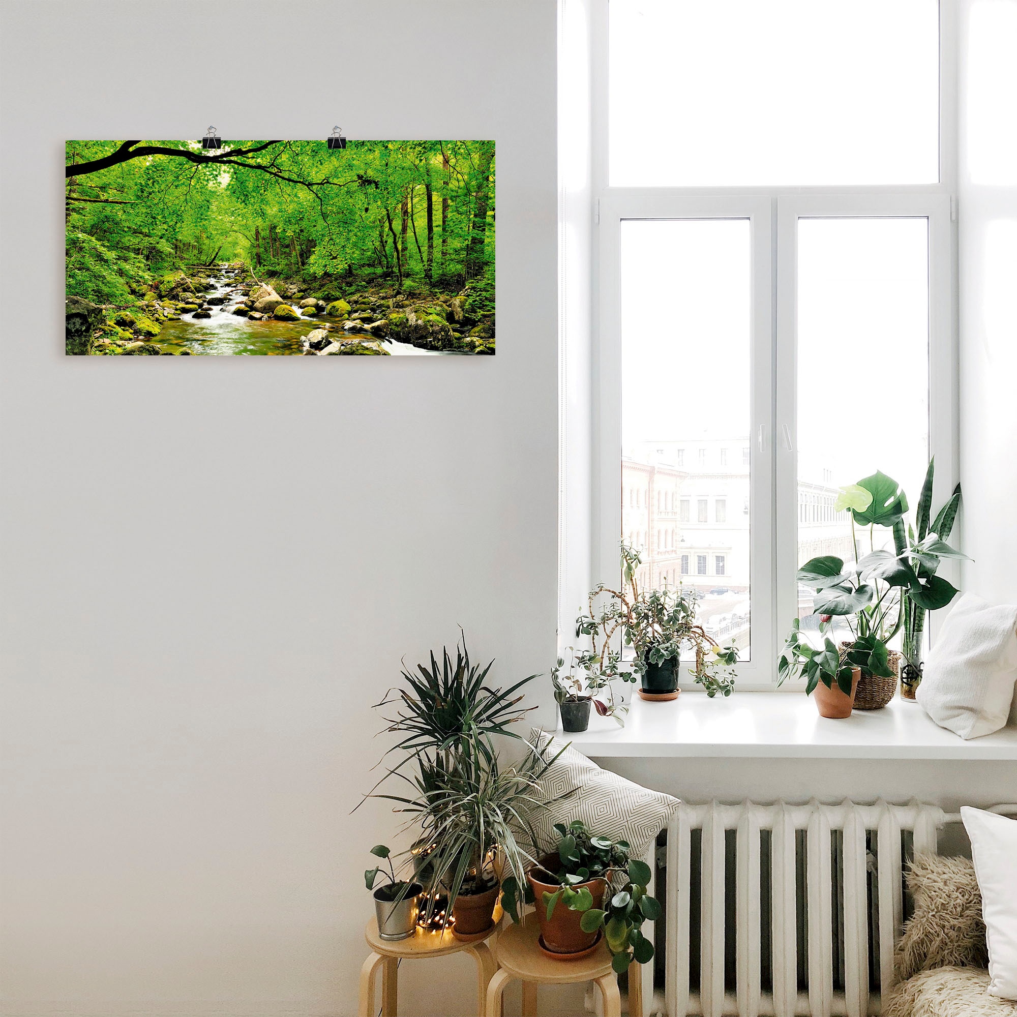 Artland Wandbild »Herbstwald Fluss Smolny« Wald 1 Stk. tlg. als Leinwandbild, Poster, Wandaufkleber in verschied. Größen