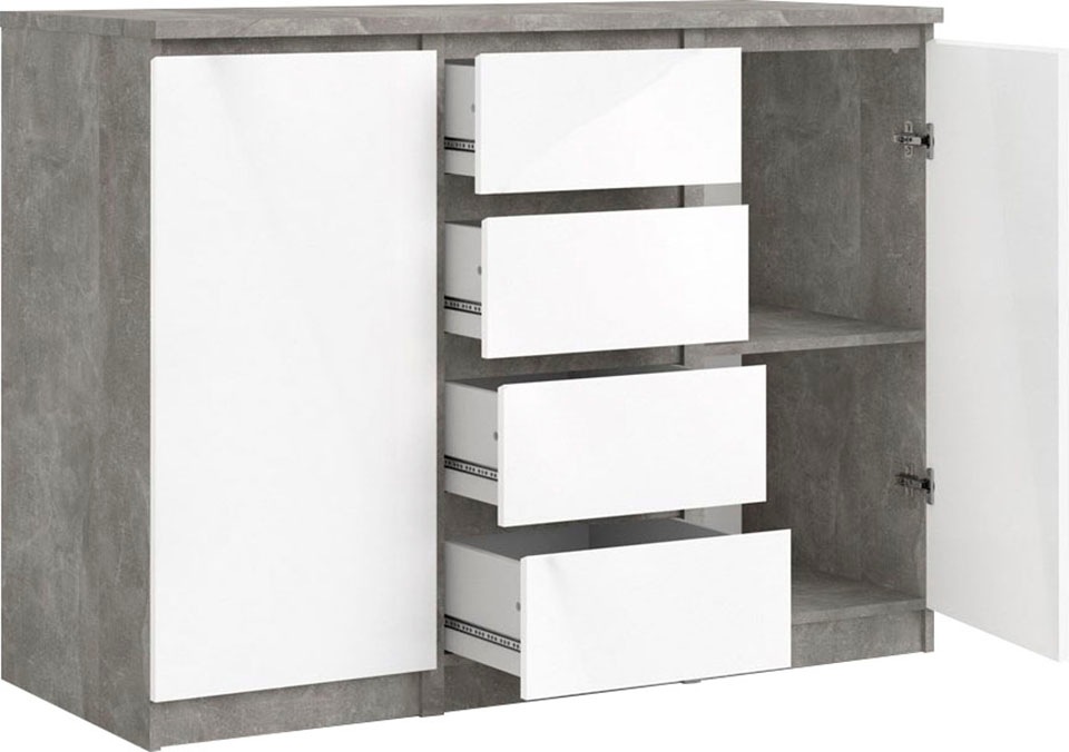 INOSIGN Kommode »Naia«, abgerundeten Schubladenkanten auf Metallgleiter, Breite 120,6 cm