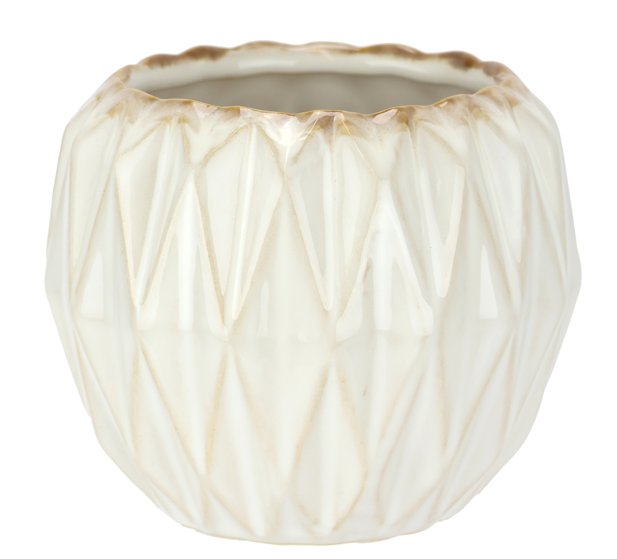 I.GE.A. Dekovase "Keramik-Topf", (1 St.), Blumentopf geriffelt Zylinderform günstig online kaufen
