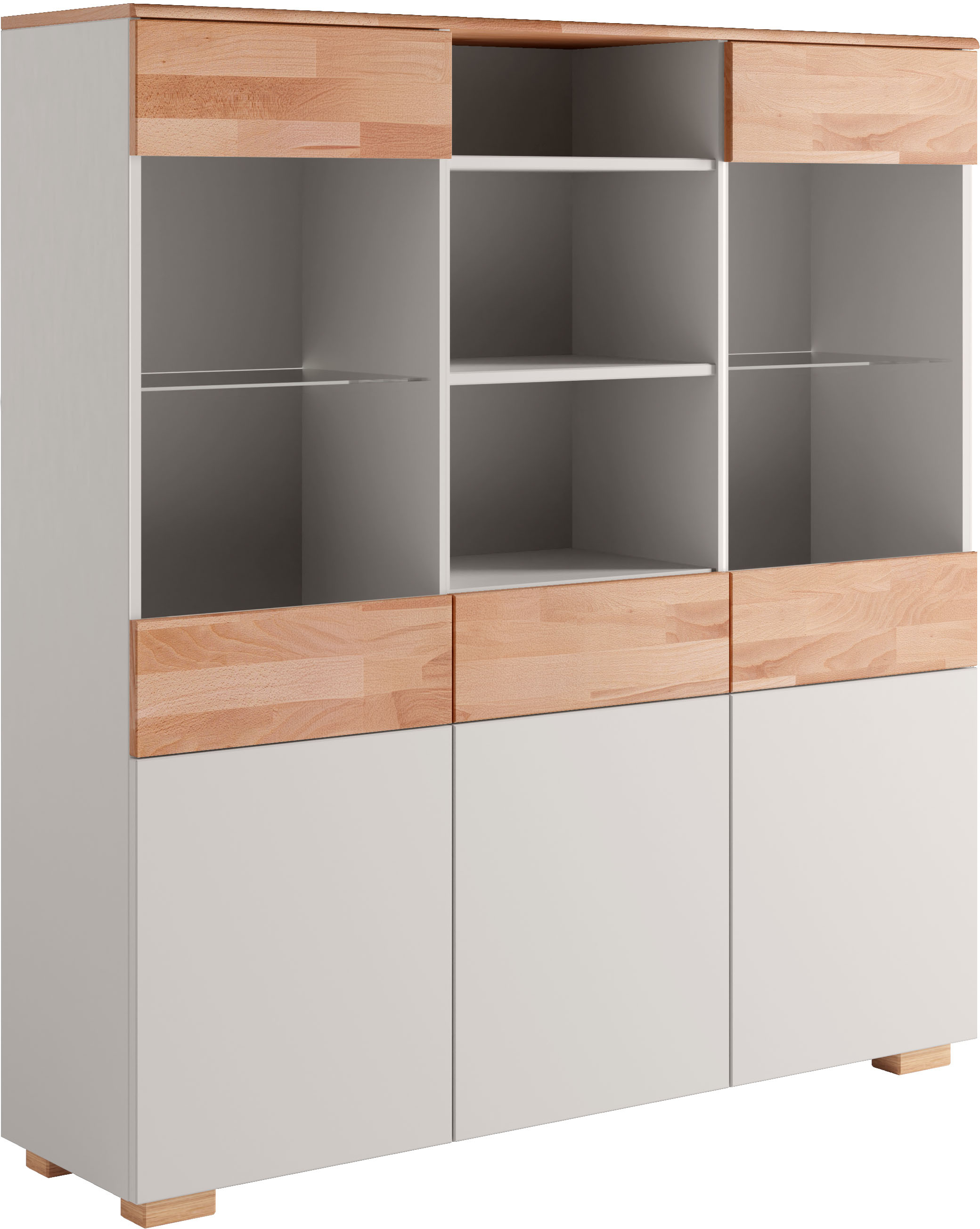 OTTO home Highboard "Citra teilmassiv" Höhe 145cm, moderne grifflose Optik mit push to open Funktion