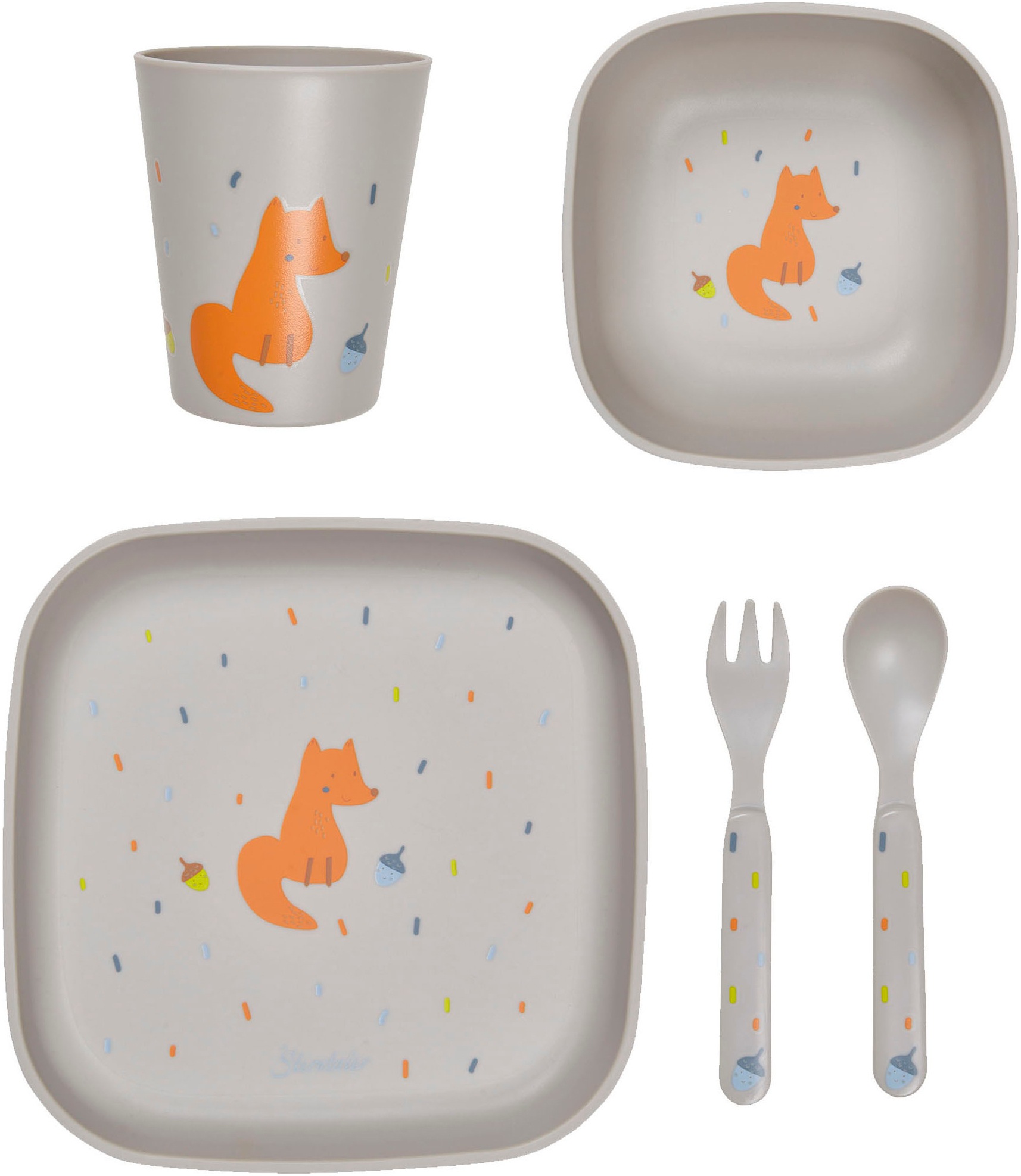 Sterntaler® Kindergeschirr-Set »Fuchs Filou, eckig«