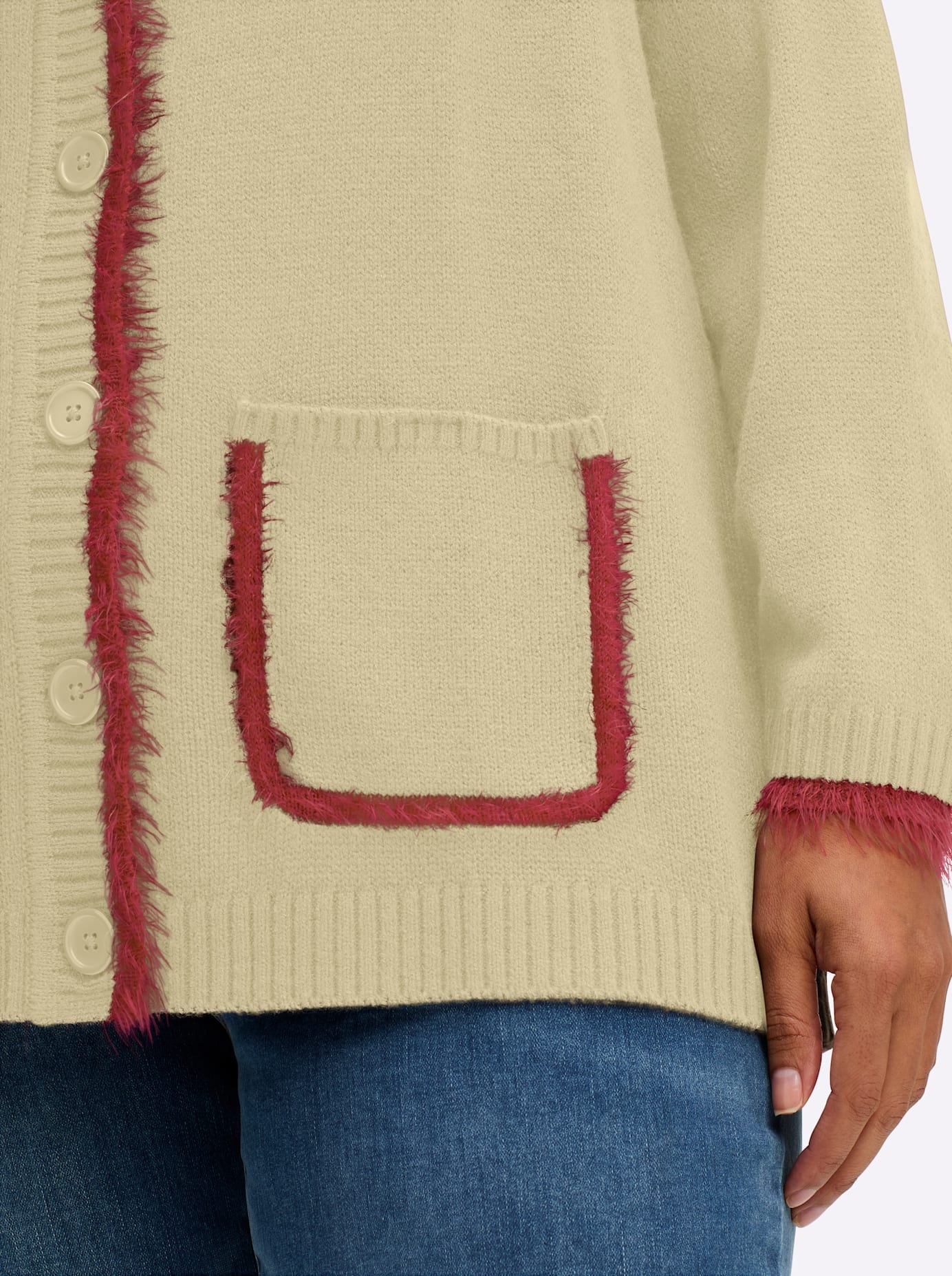 Sheego Cardigan Sand-Cherry Size 56/58 3