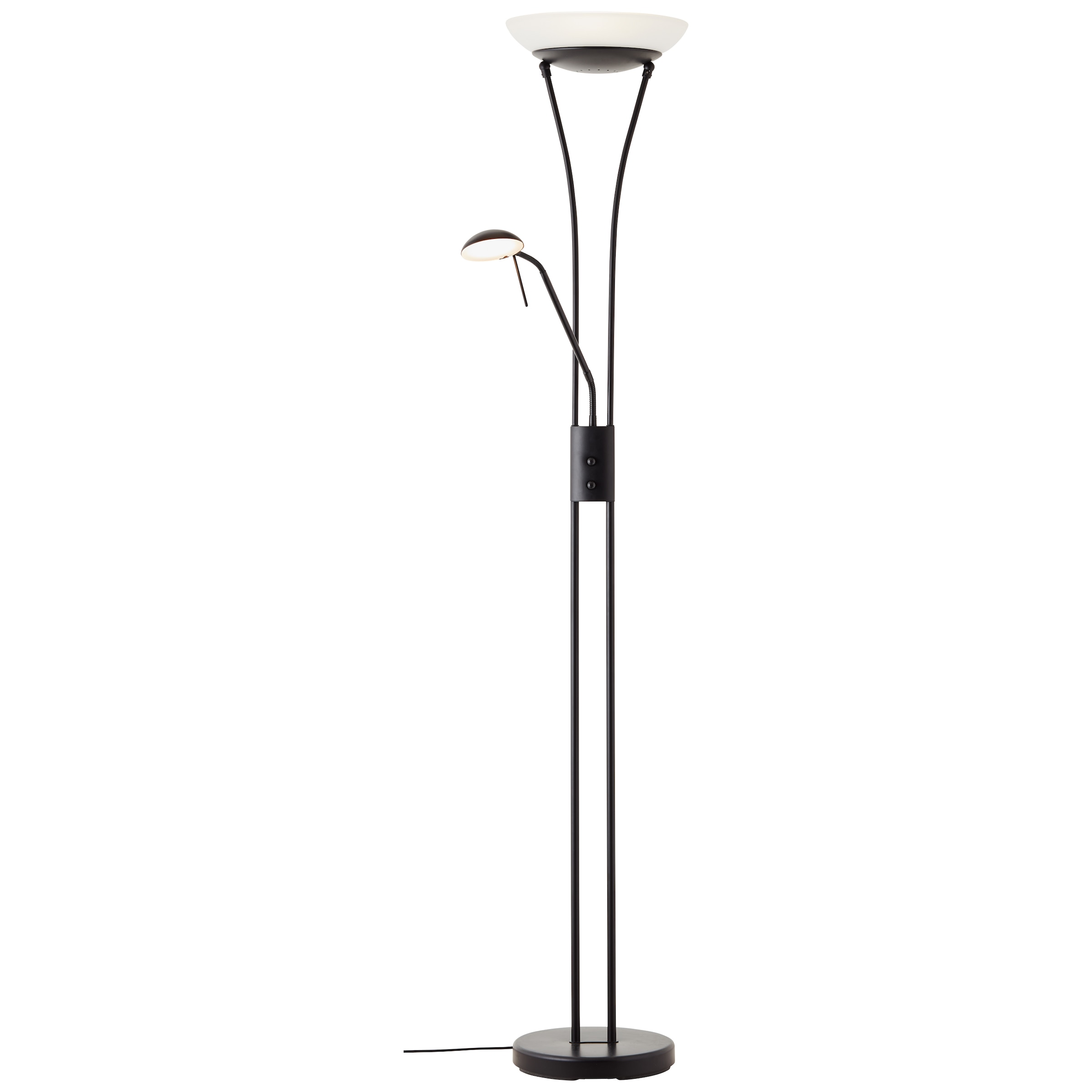 BRILLIANT Deckenfluter "Finn", schwarz, 1, H: 179cm, 1 Stk., Leuchten, Lesearm, Drehdimmer - 179cm Höhe - 2500 Lumen, 3000 Kelvin, warmweiß, Deckenfluter