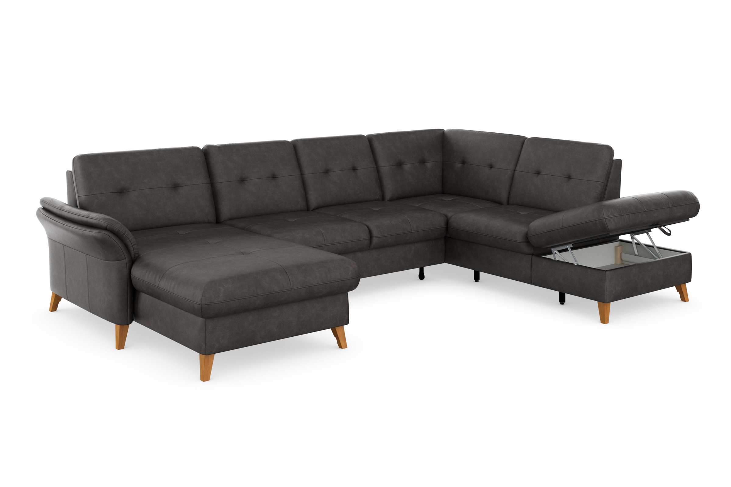 sit&more Wohnlandschaft »Göteborg«, inkl. Sitztiefenverstellung, wahlweise mit Bettfunktion & Bettkasten