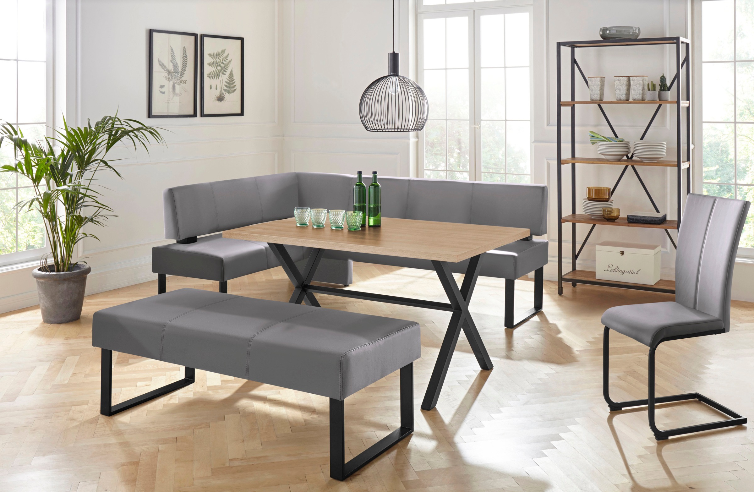 Home affaire Sitzbank »Oliver«, Breite 140cm, mit Metallgestell