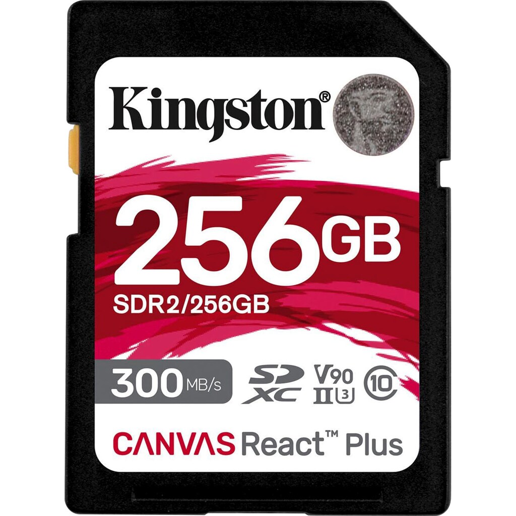 Kingston Speicherkarte »Canvas React Plus SD 256GB«, (Class 10 300 MB/s Lesegeschwindigkeit)