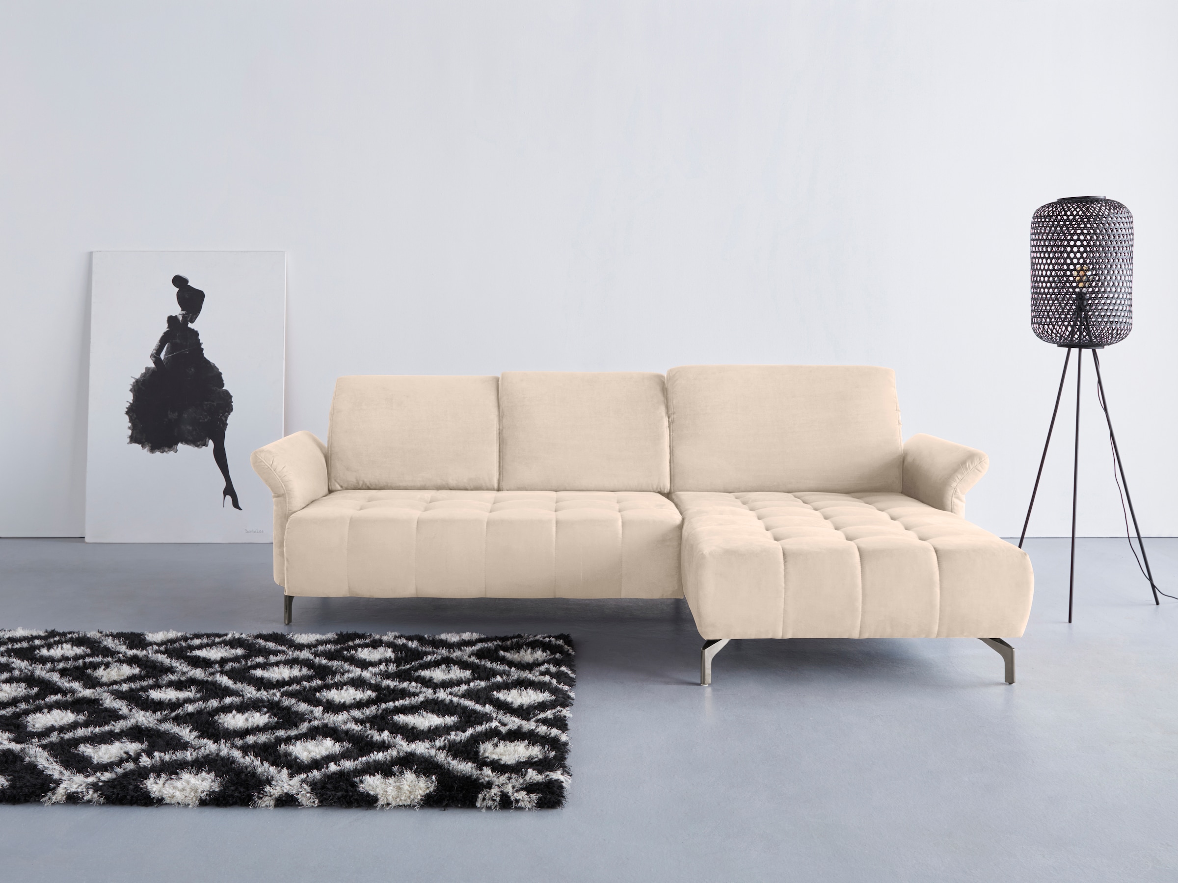 Home affaire Ecksofa "Fresh L-Form" Federkern, wahlweise Kopfteilverstellun günstig online kaufen