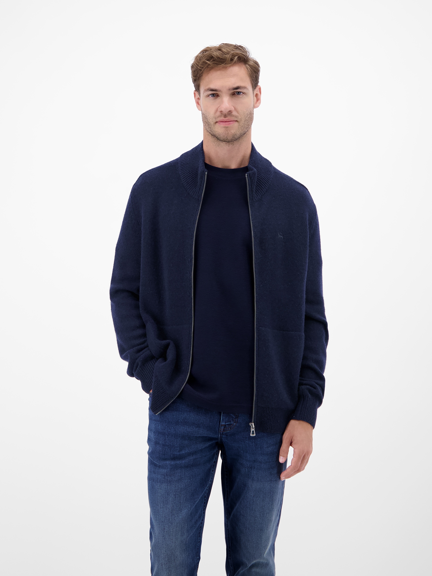 LERROS Strickpullover »LERROS Strickjacke aus Woll-Kaschmir-Mix, stilvoll und lässig«