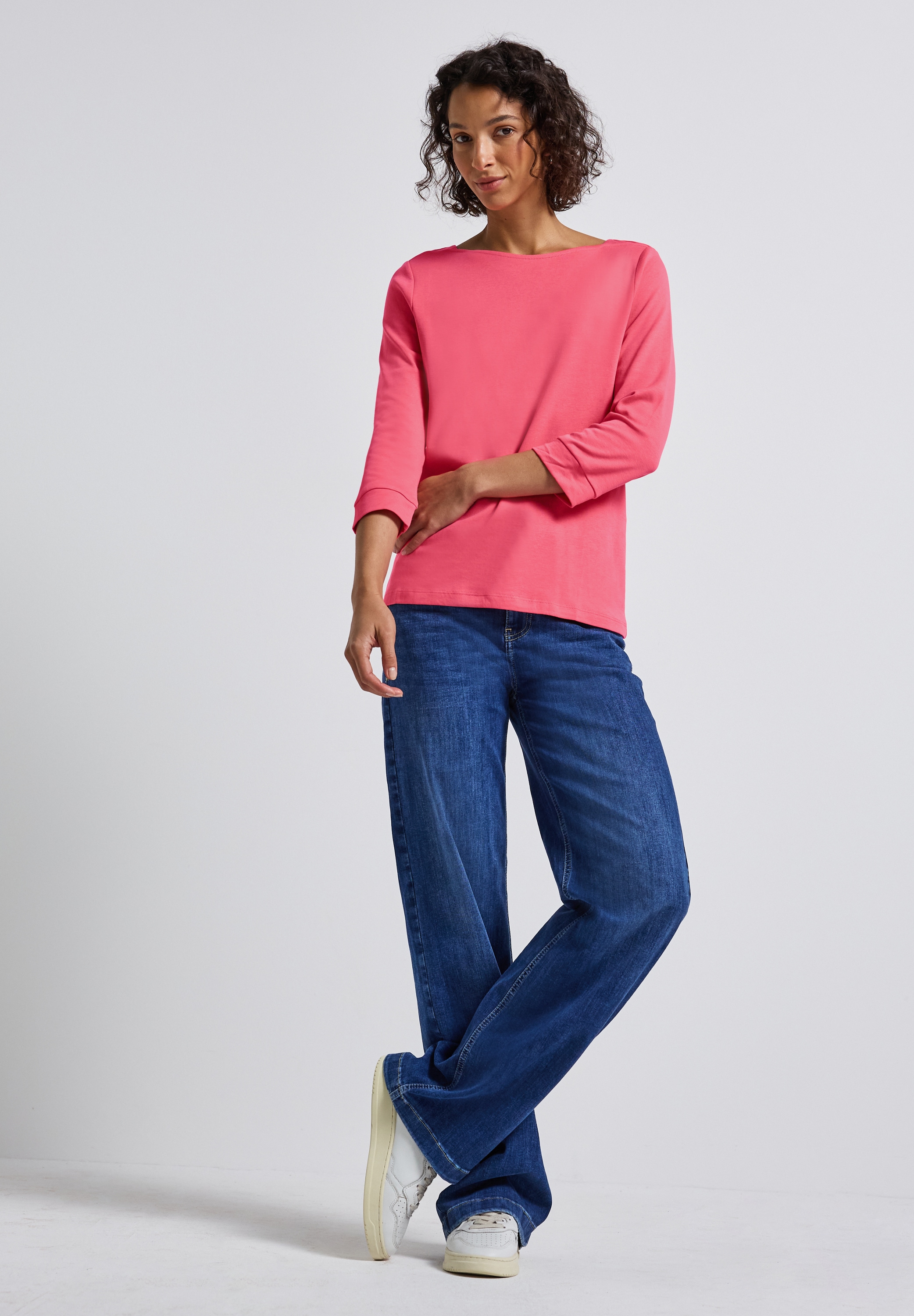STREET ONE 3/4-Arm-Shirt, aus reiner Baumwolle