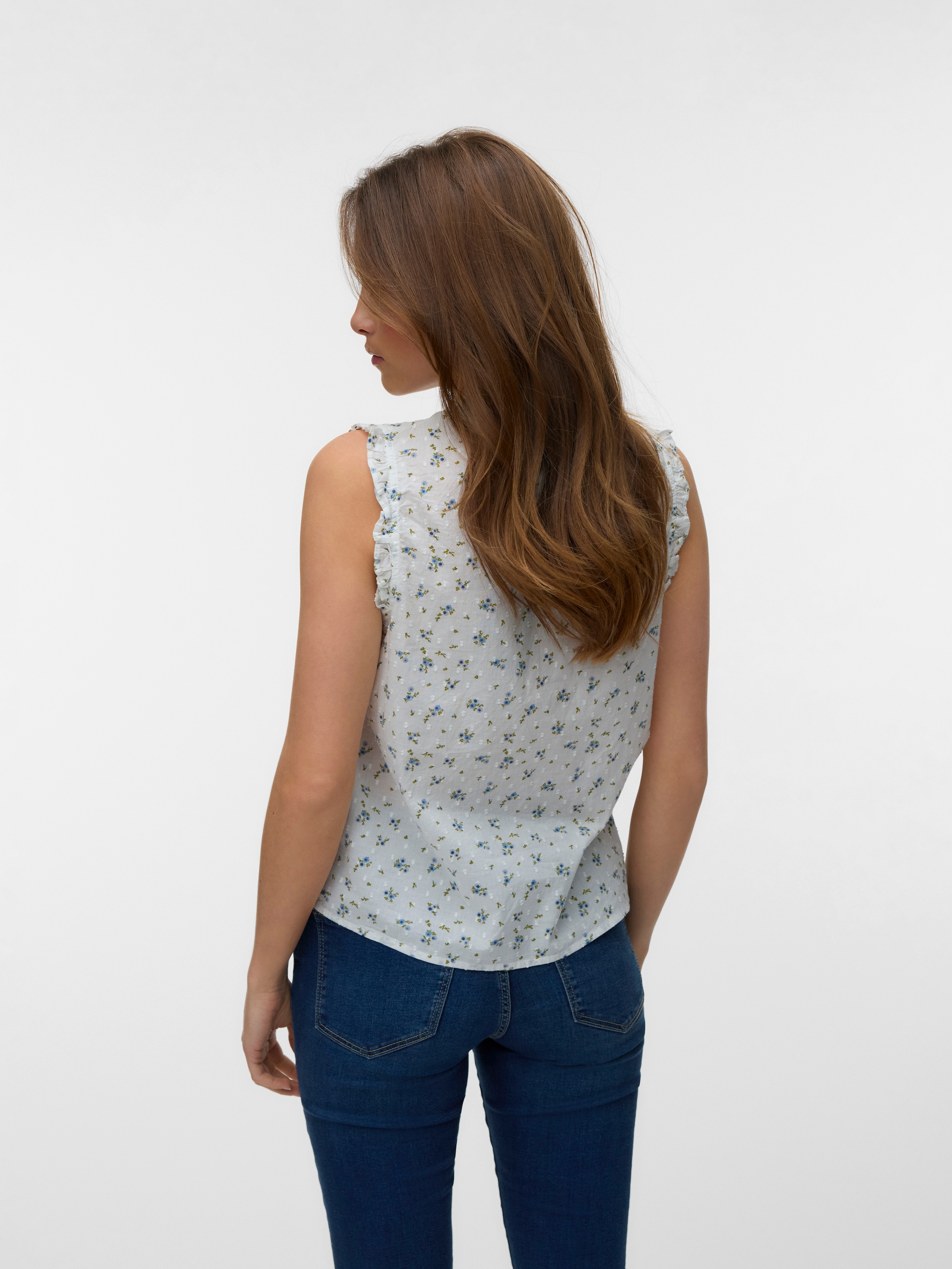 Vero Moda Rüschentop »VMTRINE SL TOP WVN NOOS« Baumwolle