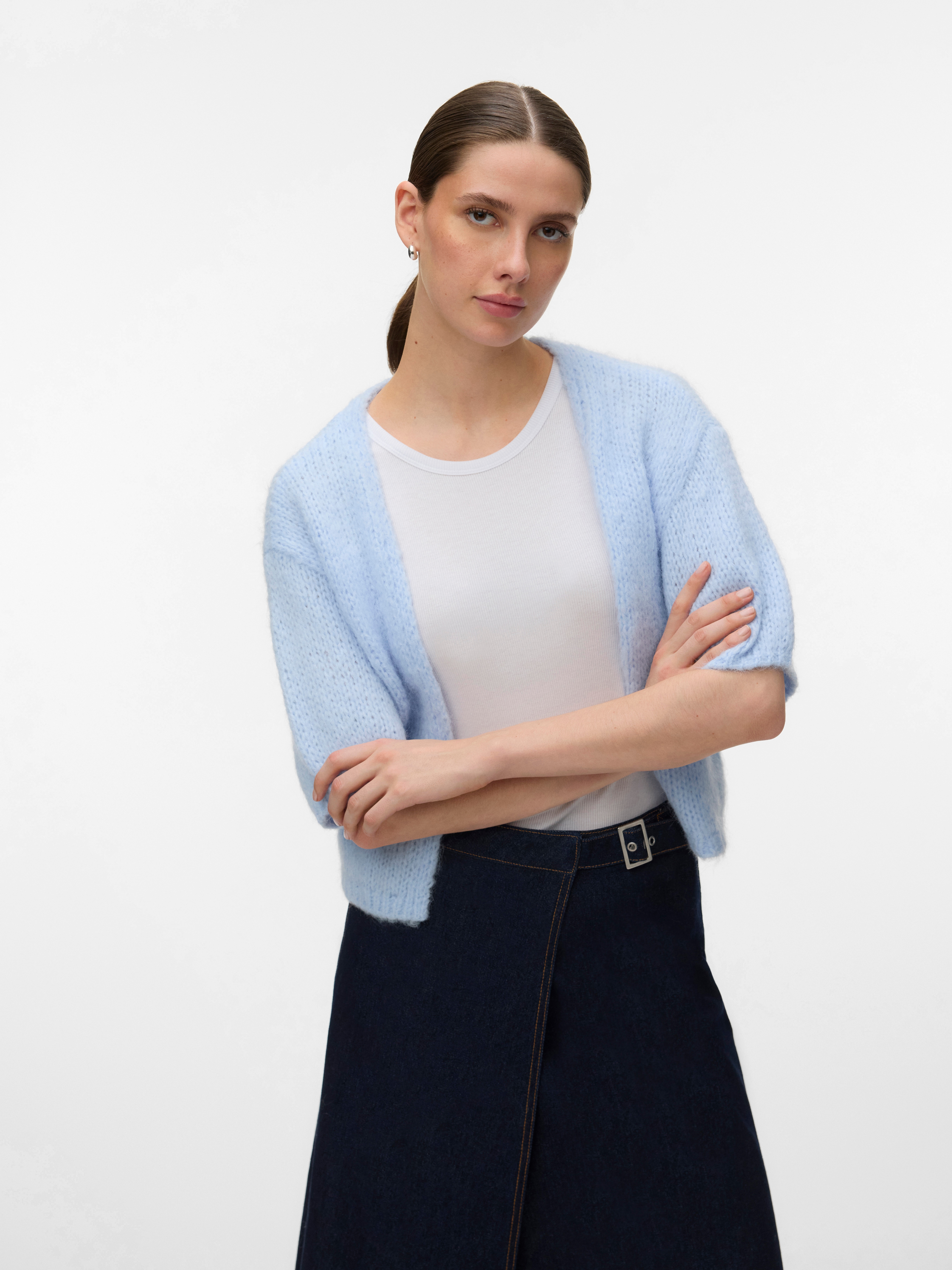 Vero Moda Strickjacke "VMMAYBE 2/4 OPEN CARDIGAN NOOS" Kunstfaser