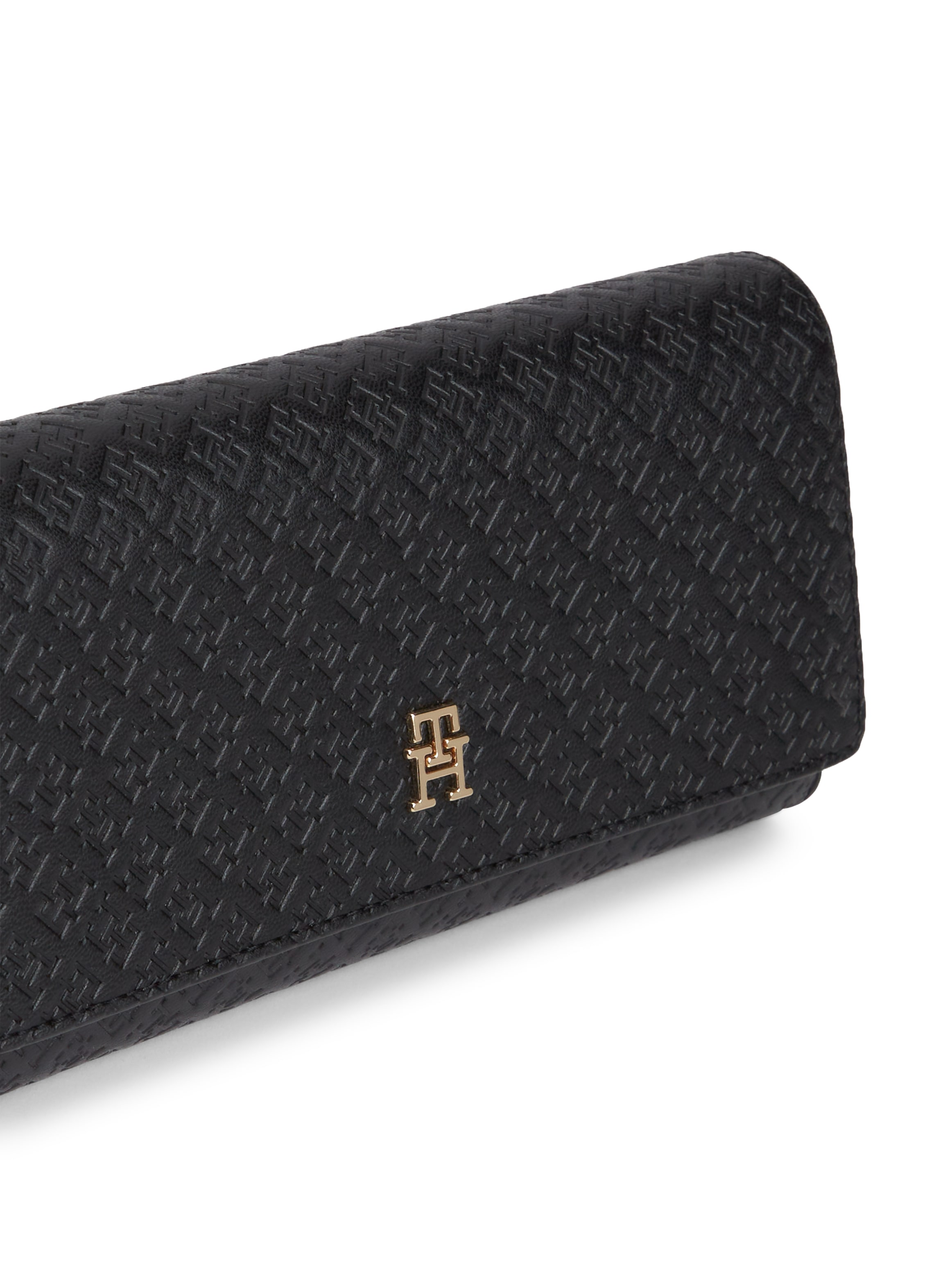 Tommy Hilfiger Geldbörse »TH ICON LRG FLAP WALLET MONO« Damen Geldbeutel, Portemonnaie mit TH-Schmucklogo