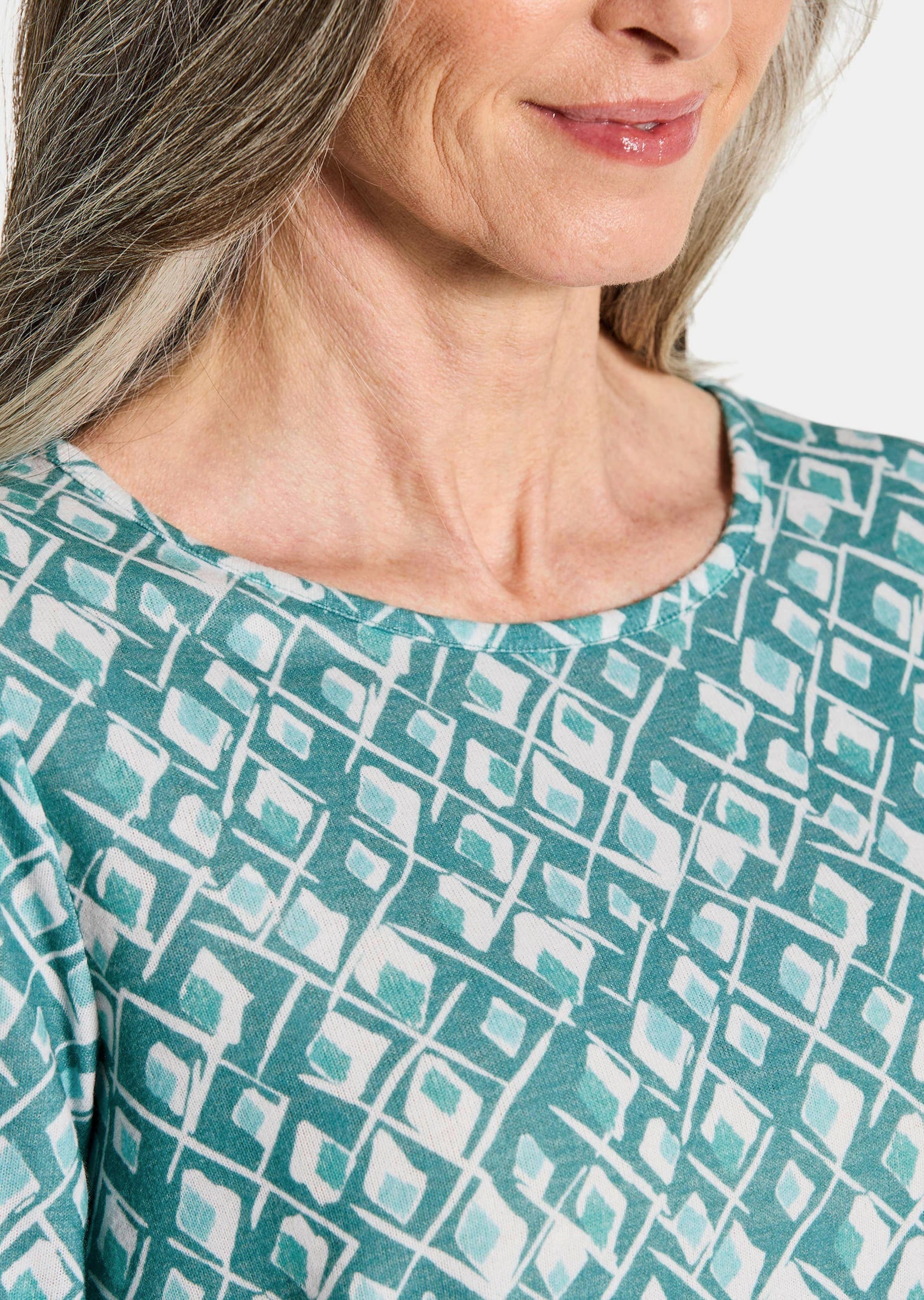 GOLDNER Print-Shirt »Kurzgröße Druckshirt aus flauschigem Jersey«