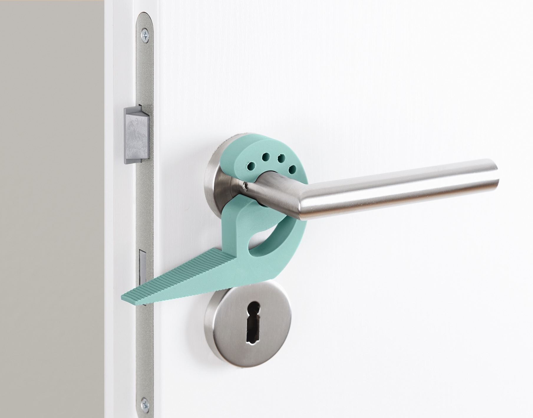 WENKO Fensterstopper »Modell Multi-STOP® Mint«, (Set, 4 St.), Klemmschutz, Türstopper aus Kunststoff