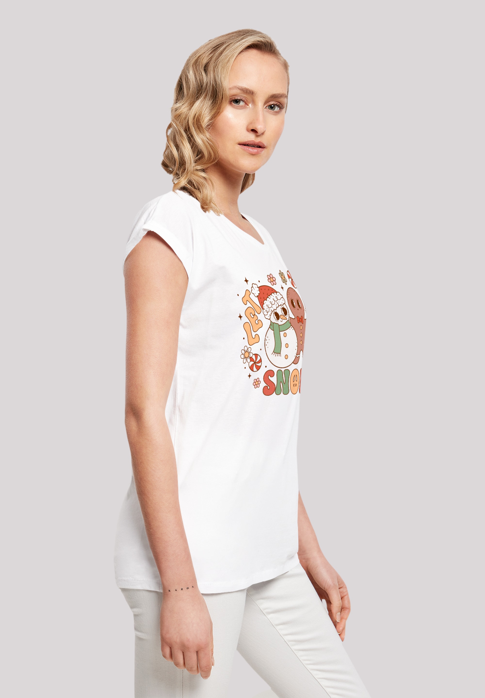 F4NT4STIC T-Shirt »Let It Snow Weihnachten Gingerbread«, Premium Qualität, Weihnachts-Kollection
