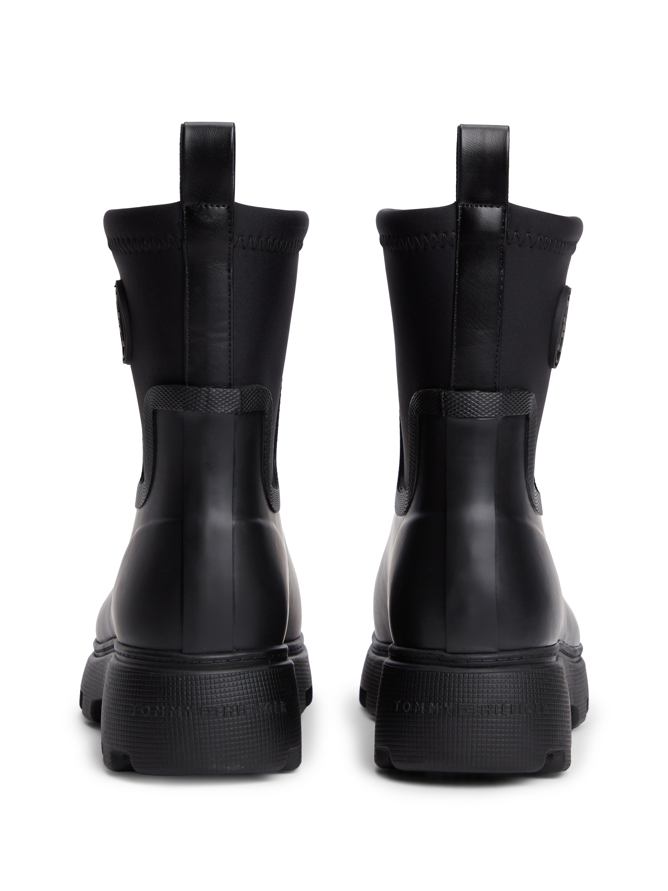 Tommy Hilfiger Gummistiefelette »TH STAMP WARM ANKLE RAIN BOOT«  Blockabsatz, Regenboots mit TH-Logoemblem