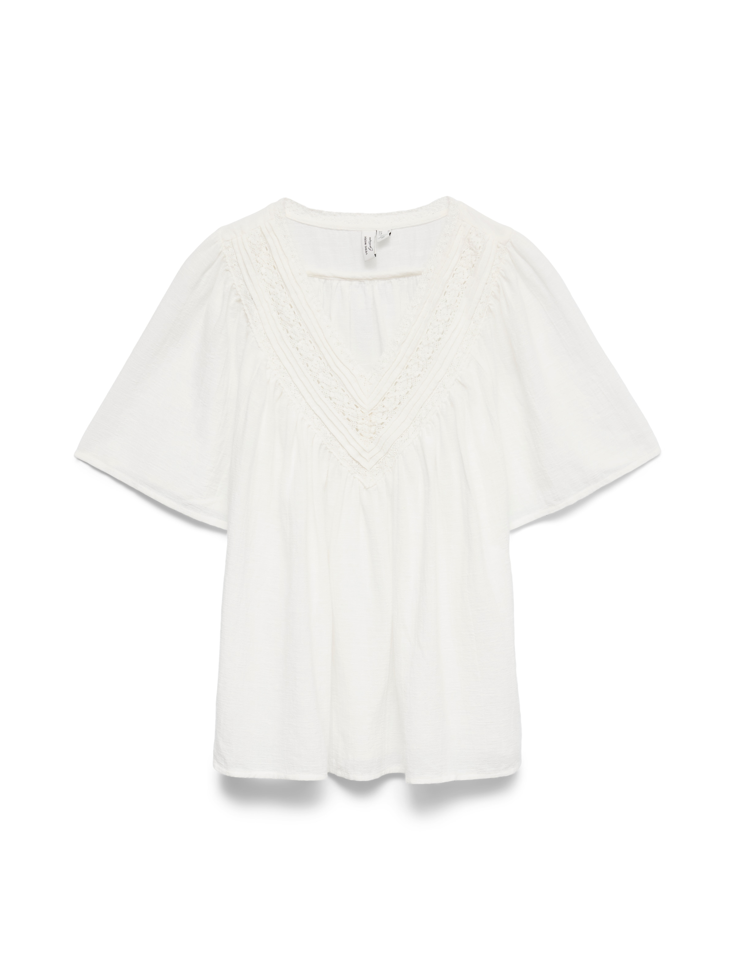 Vero Moda Kurzarmbluse »VMKARLA S/S V-NECK TOP WVN BTQ« Baumwolle