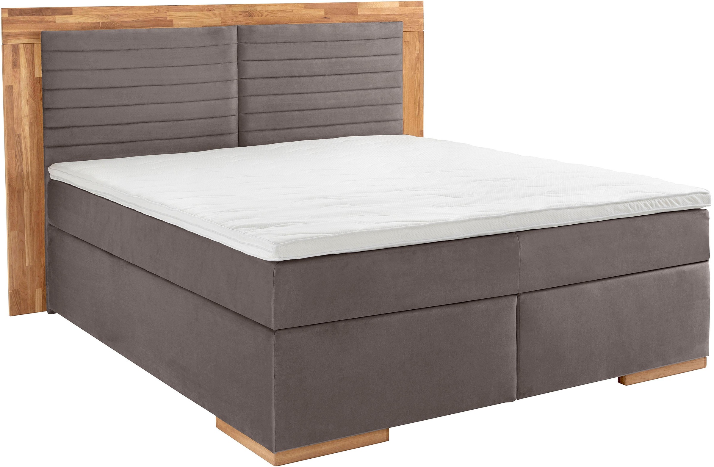 Home affaire Boxspringbett "Cup" mit Massivholzrahmen, mit Topper, in 2 Här günstig online kaufen