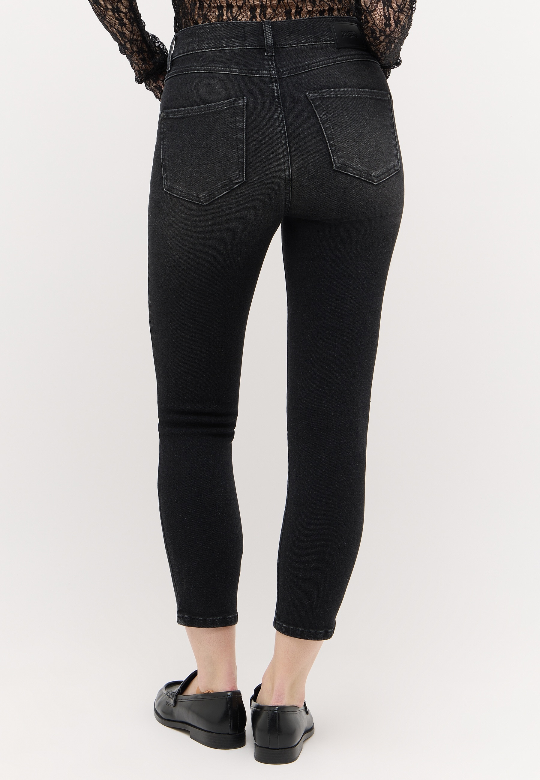 ANGELS Slim-fit-Jeans »ORNELLA SEAM« Slim fit Passform, aus Baumwollmischung, mit 1-Knopf-Form