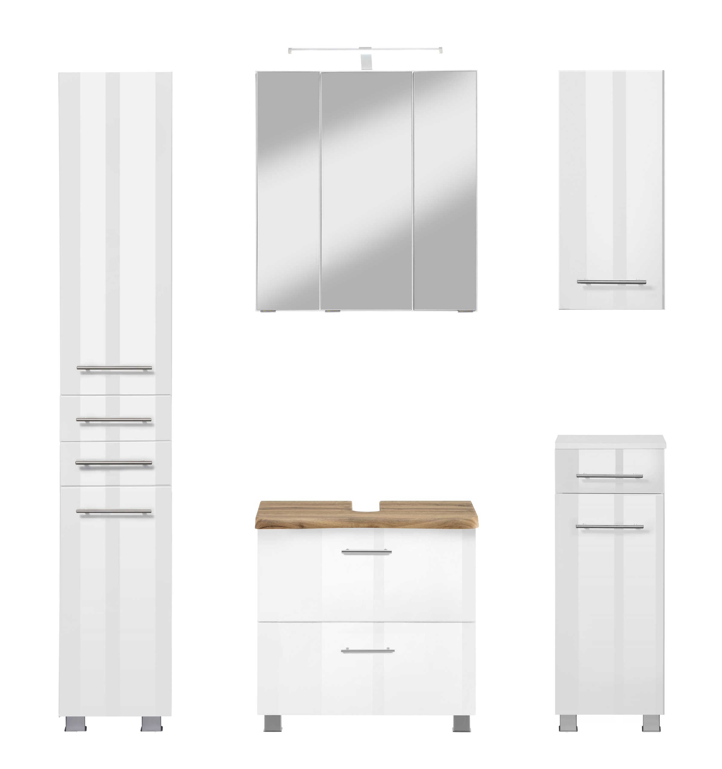 welltime Badmöbel-Set ""Trento", Badezimmer-Set, Hängeschrank, Unterschrank günstig online kaufen