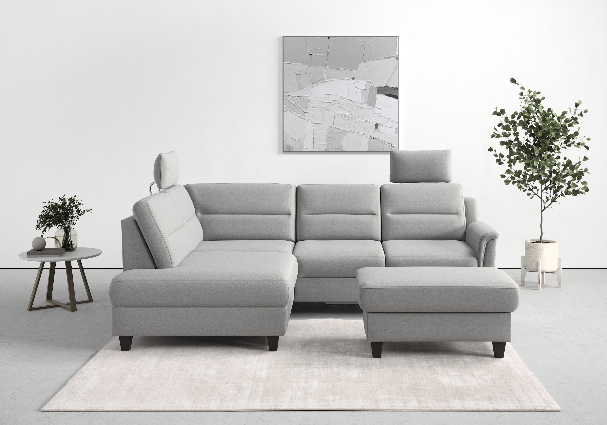 sit&more Ecksofa "Farö L-Form" inklusive Federkern, wahlweise mit Schlaffunktion und Bettkasten