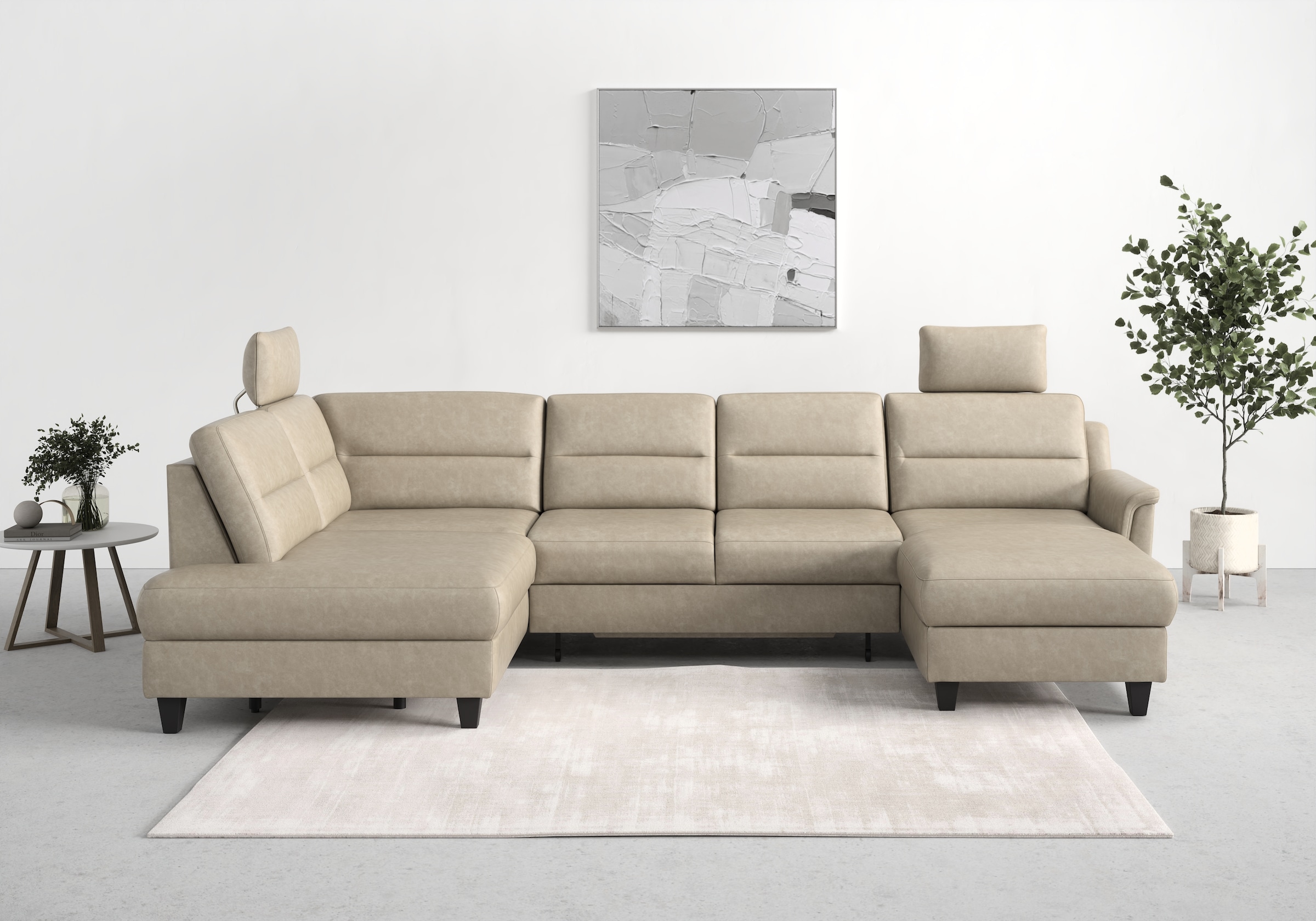 sit&more Wohnlandschaft "Farö U-Form" inklusive Federkern, wahlweise mit Schlaffunktion und Bettkasten