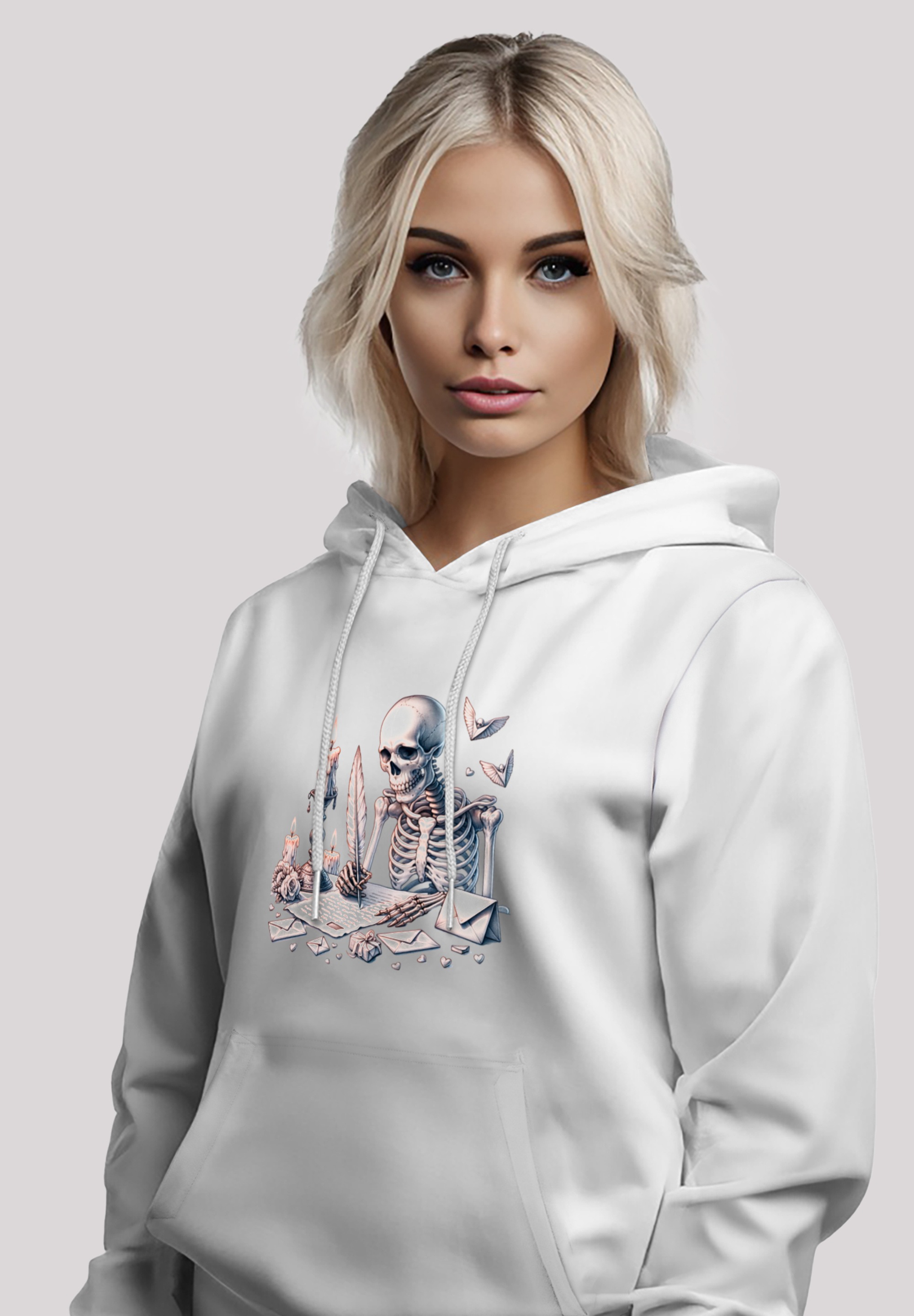 F4NT4STIC Kapuzenpullover »Skelett Liebesbrief Valentinstag«, Premium Qualität