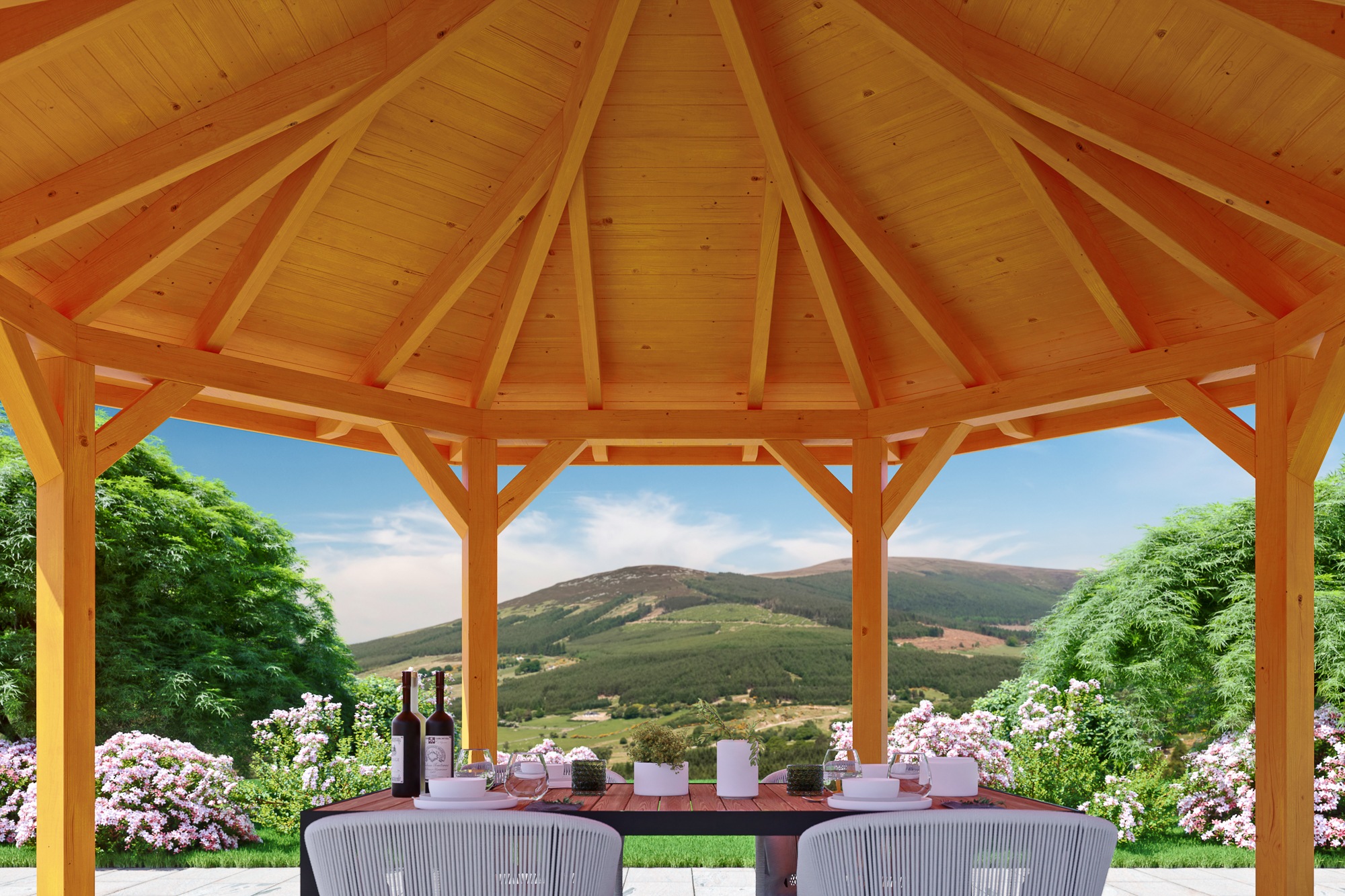Skanholz Holzpavillon »Nancy 2«, Leimholz, 333 x 288 cm