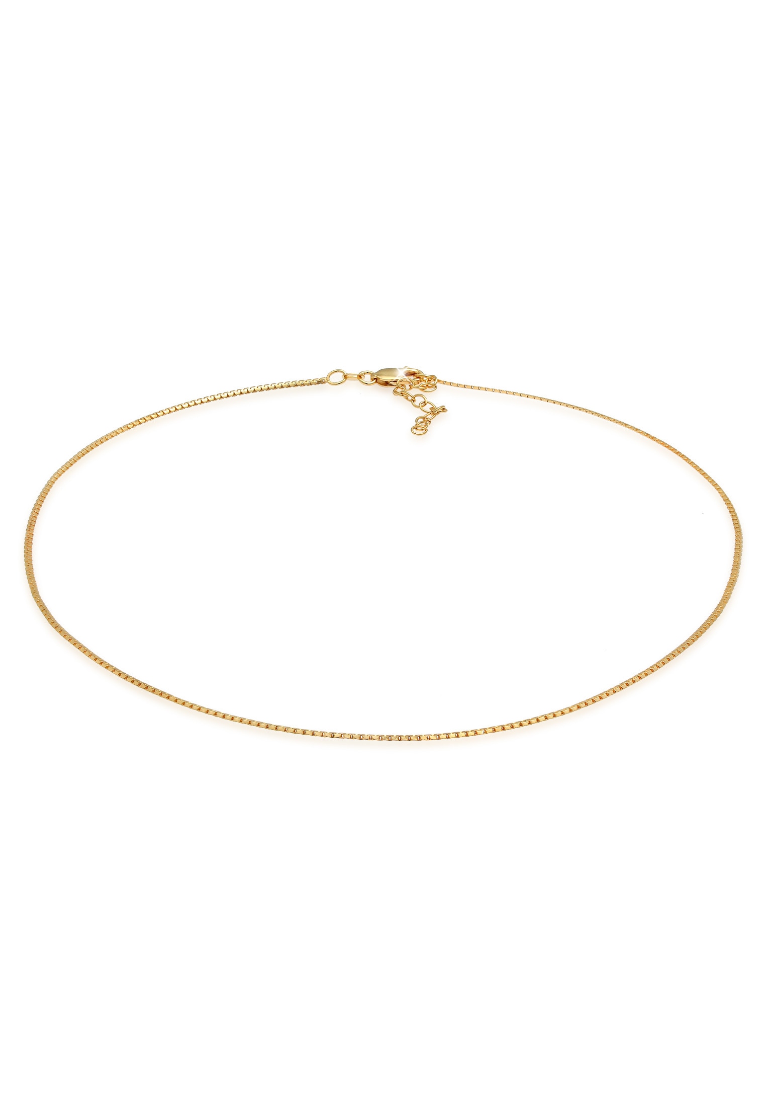 ELLI Damen Choker "Halskette Choker Venezia Kette Vierkant Basic 925 Silber", ohne Stein, Silber 925 (Sterlingsilber), gold, Silber 925