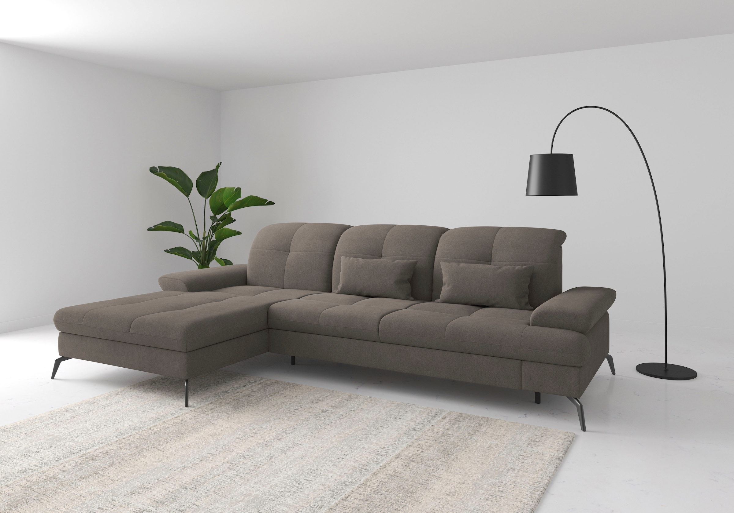 sit&more Ecksofa "Amica, L-Form, inkl. Sitztiefenverstellung & Armteilverstellung" wahlweise mit Schlaffunktion, Bettkasten und Kopfteilverstellung