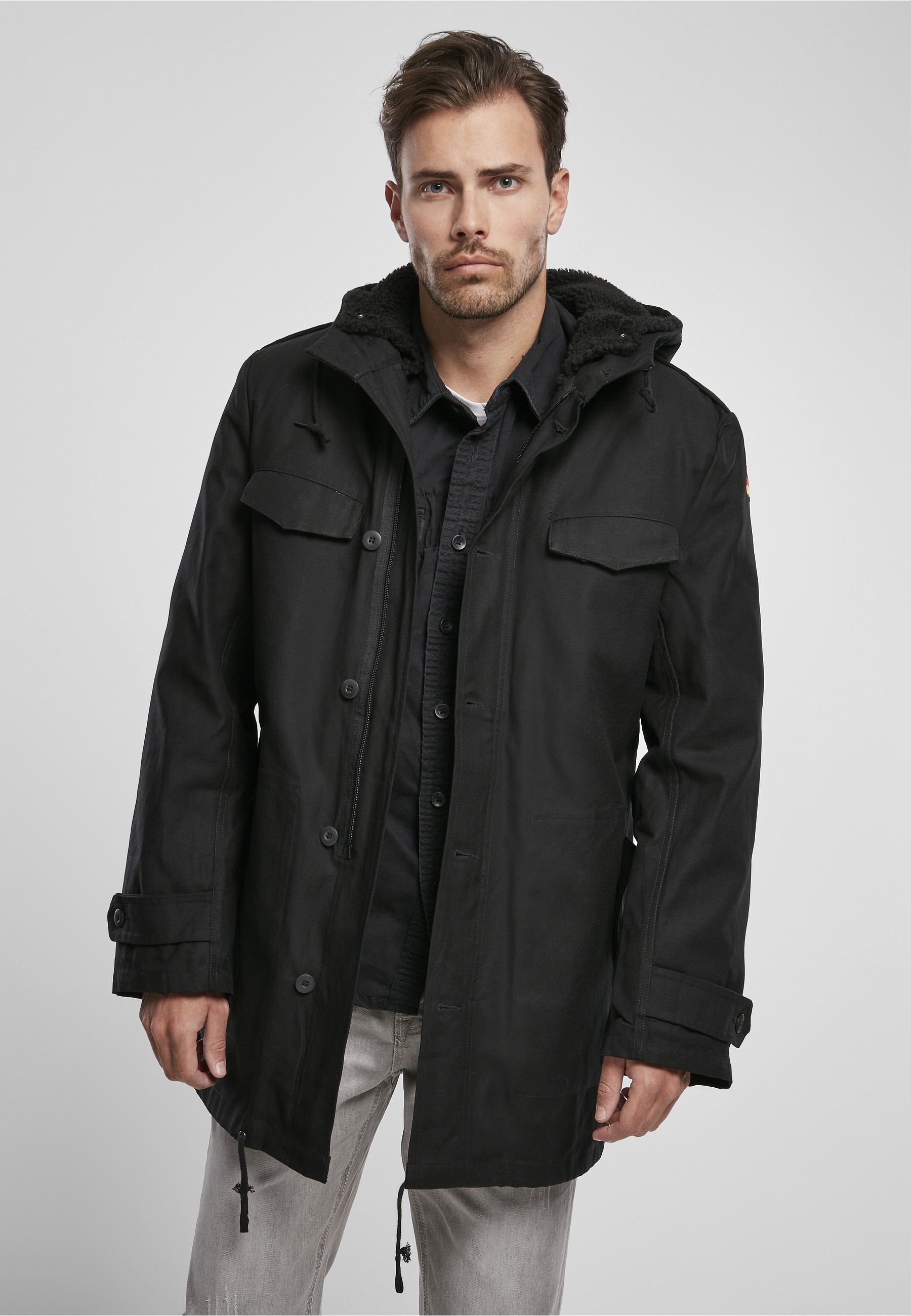 Brandit Allwetterjacke »Brandit Herren BW Flag Parka« 1 Stk. tlg. mit Kapuze