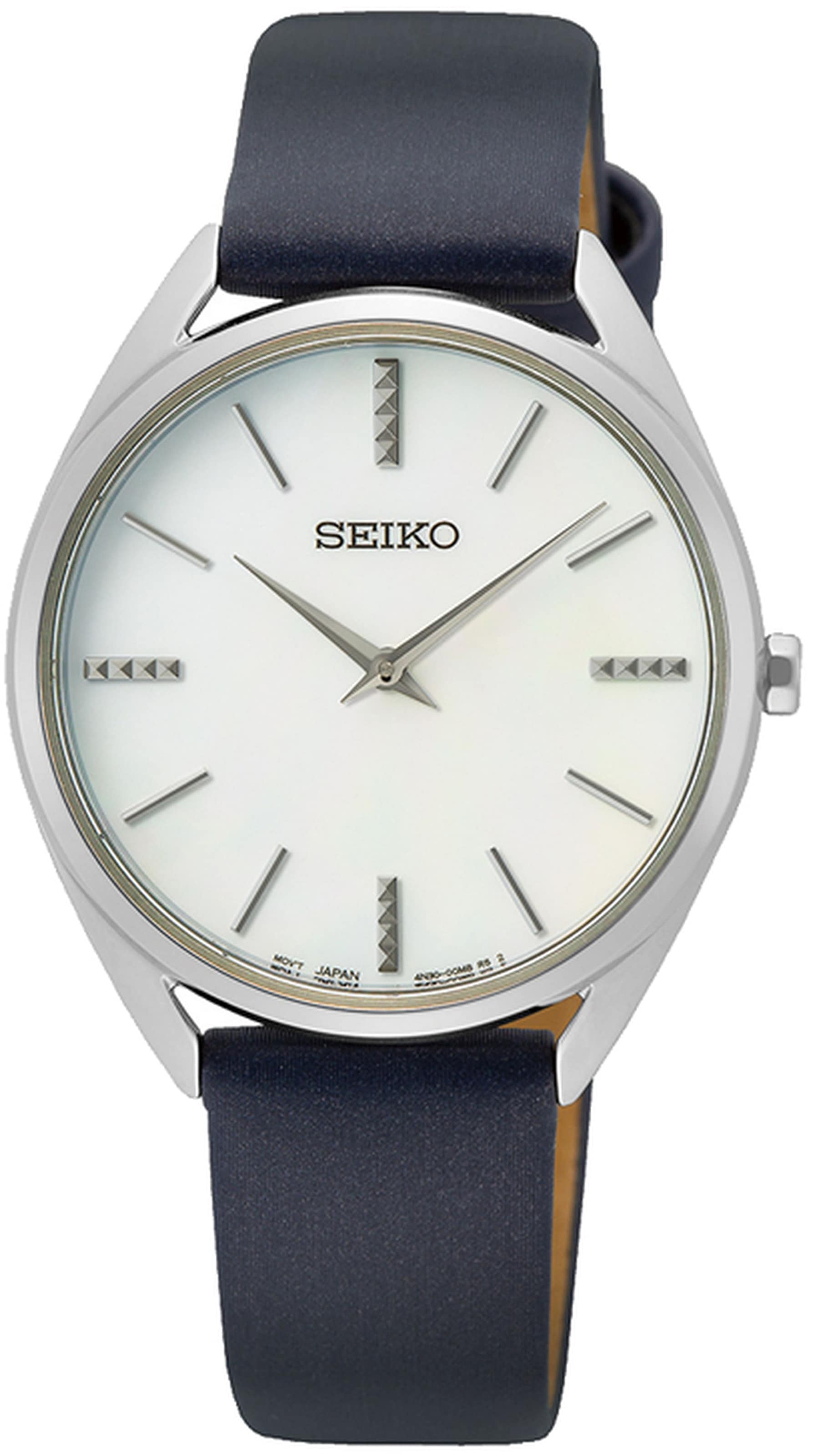 Seiko Quarzuhr »SWR079P1«, Armbanduhr, Damenuhr, Lederarmband