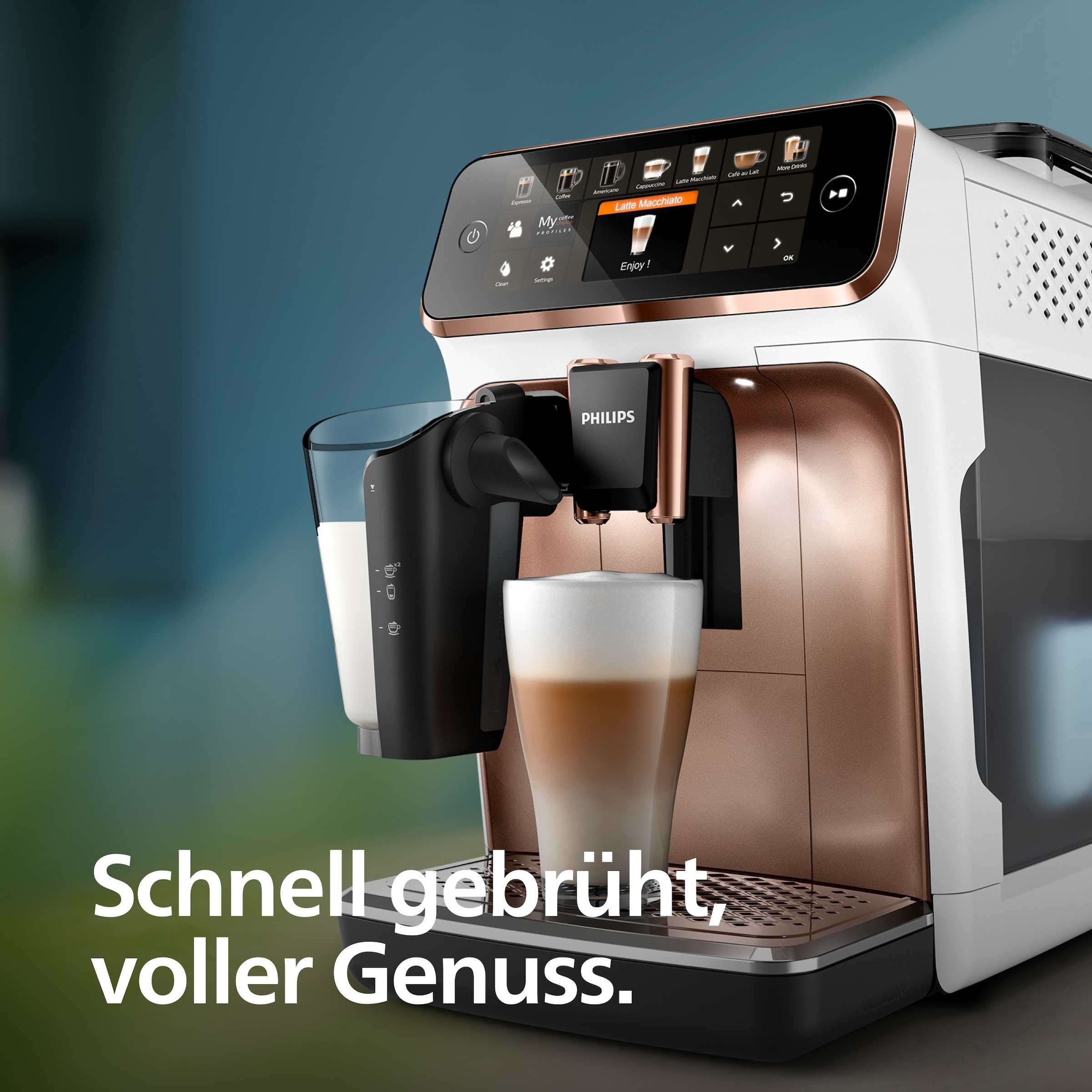 Philips Kaffeevollautomat »5400 Series EP5447/90 LatteGo« 12 Kaffeespezialitäten und 4 Benutzerprofilen